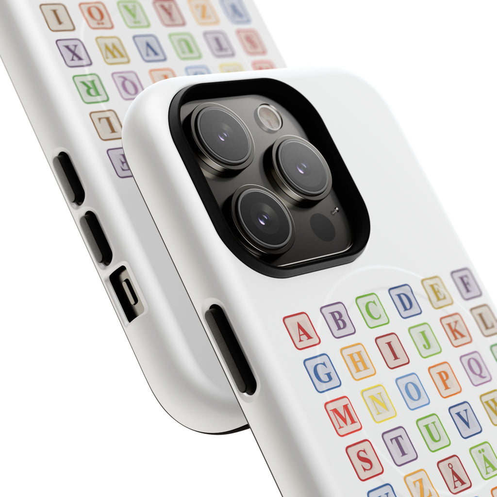Alphabet Blocks Phone Case | Magnetic Tough Case, Colorful Letter Grid