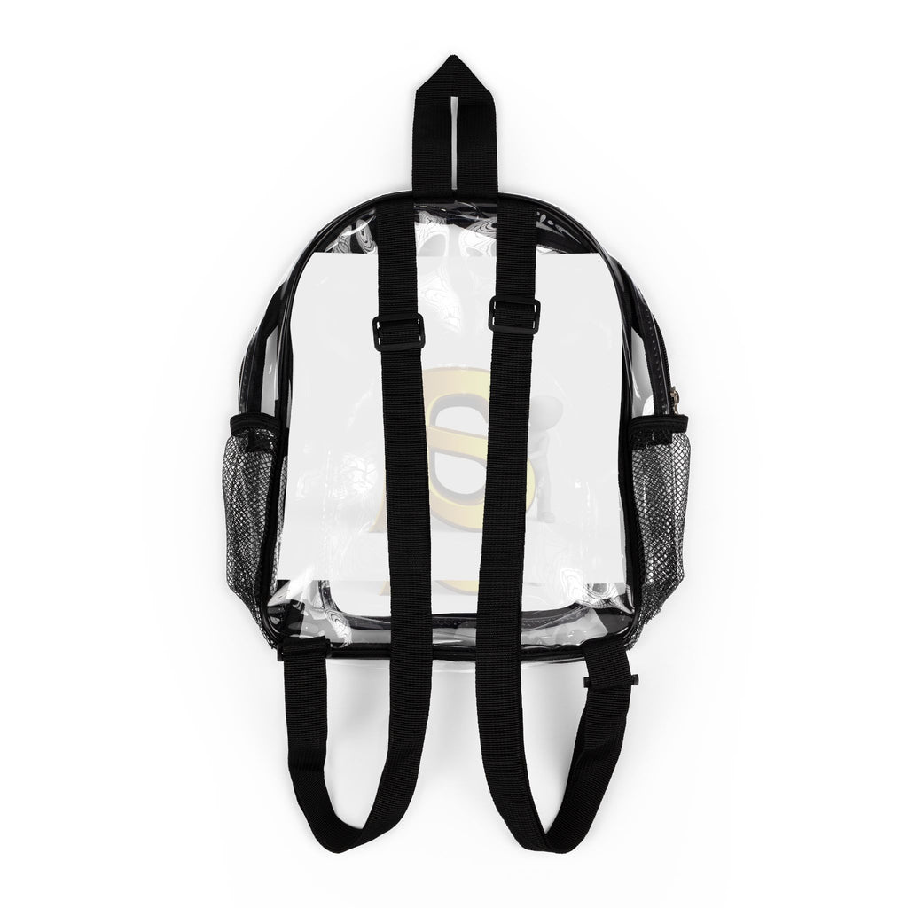 Yellow Letter A Clear Stadium Backpack | Transparent School Stadium Bag