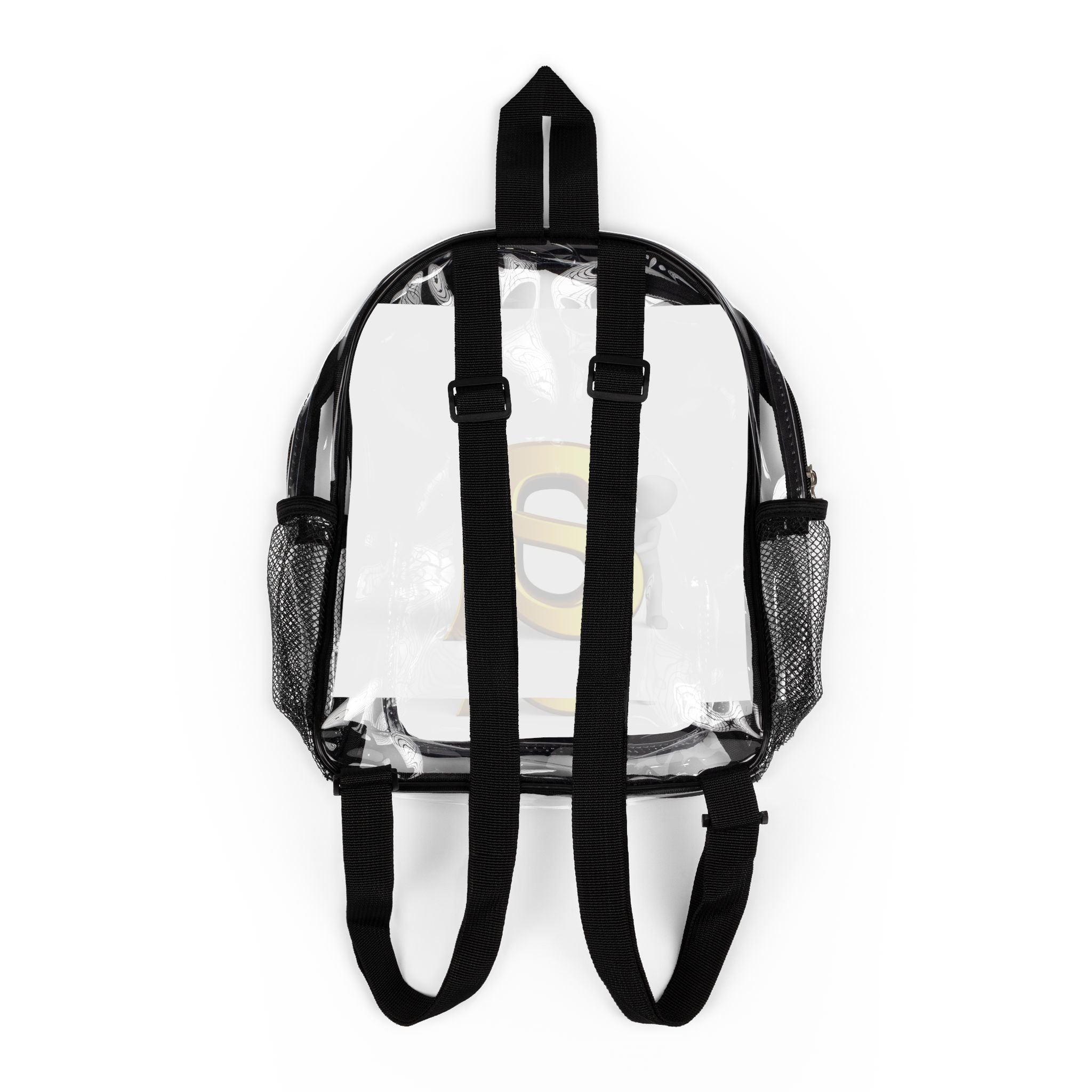 Yellow Letter A Clear Stadium Backpack | Transparent School Stadium Bag