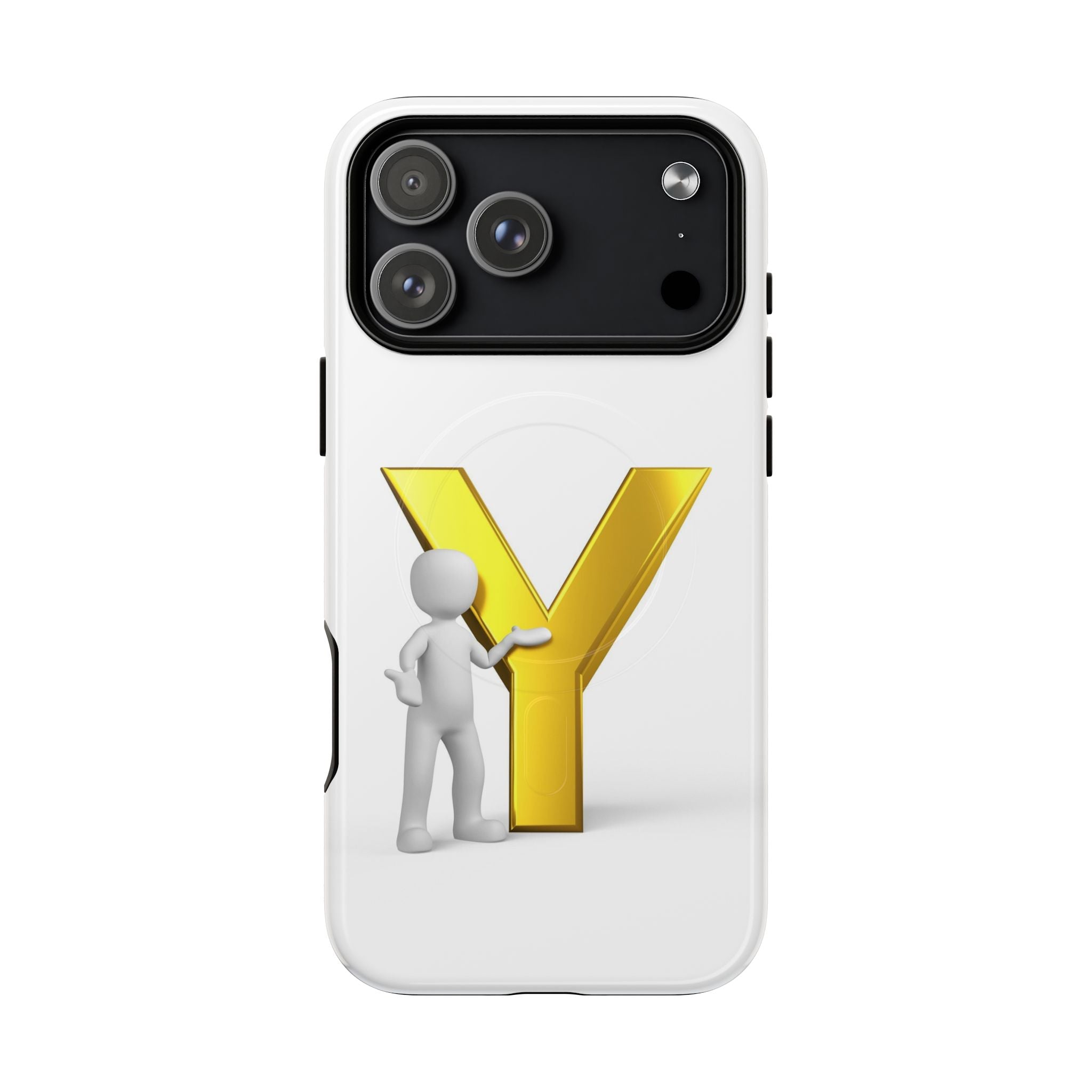Coque de téléphone Lettre Y Or | Coque magnétique iPhone Monogramme