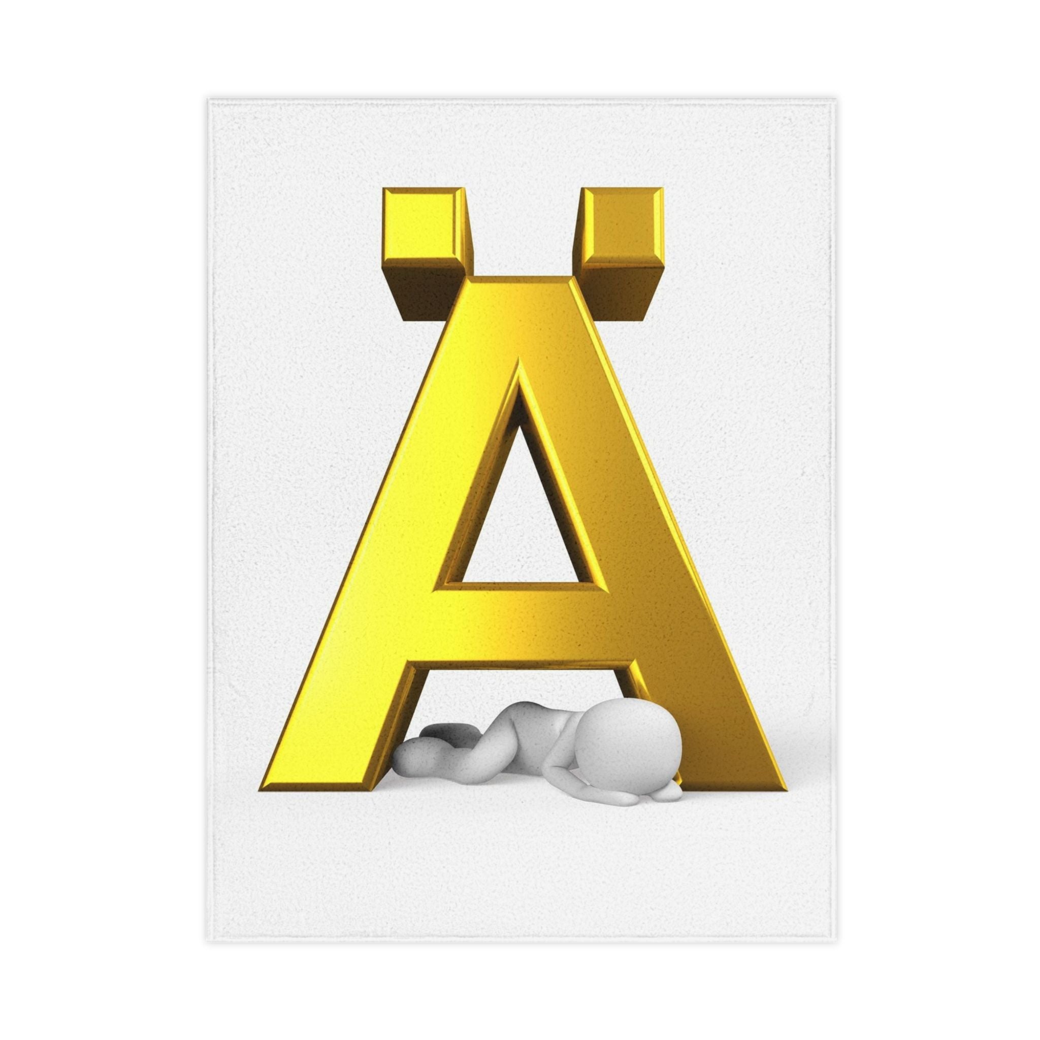 Gold Letter Ä toddler blanket | Scandinavian initial A nursery decor