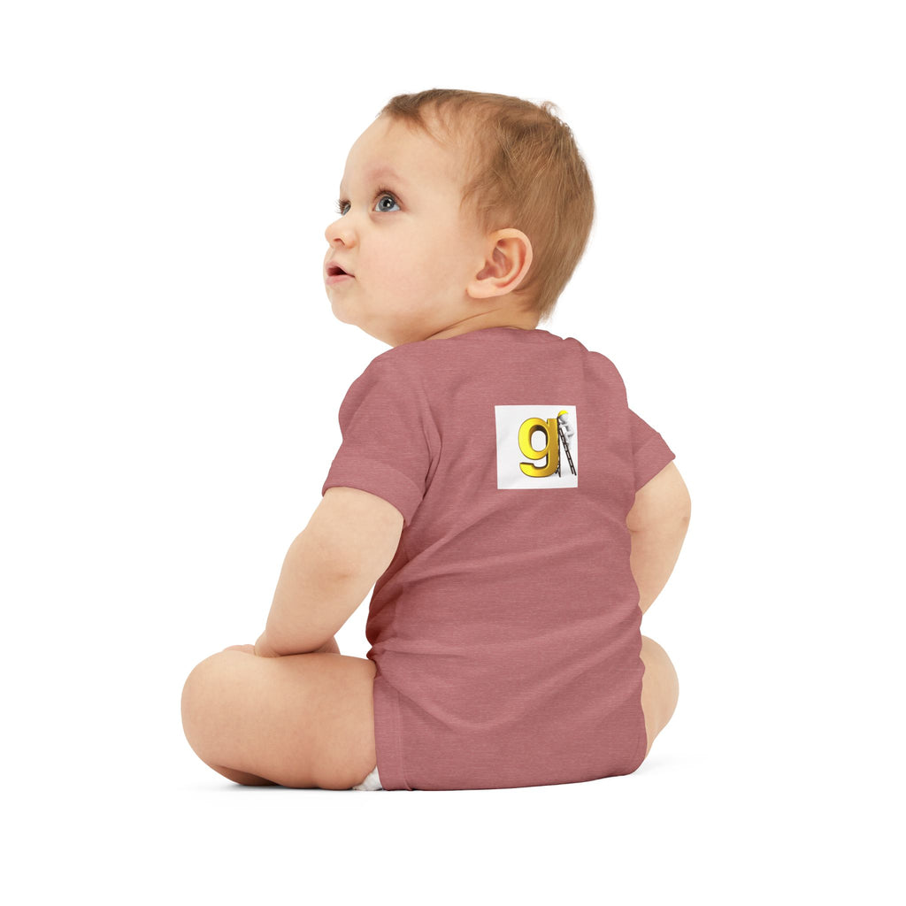 Yellow Letter G with worker Onesie | Baby Bodysuit, Alphabet Initial