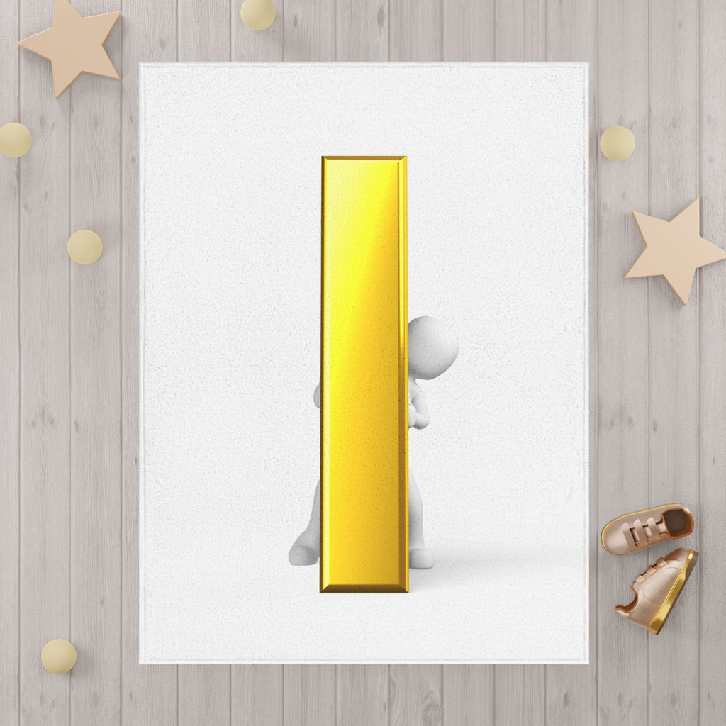 Gold Letter i 3D Character Toddler Blanket | Playful First Place Design