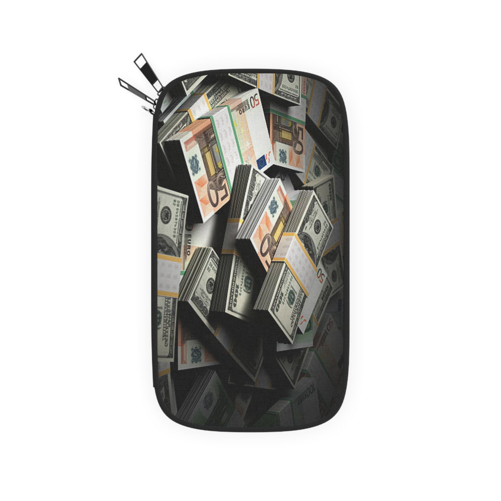 Stacks of Cash Passport Wallet | Money Print Travel Organizer