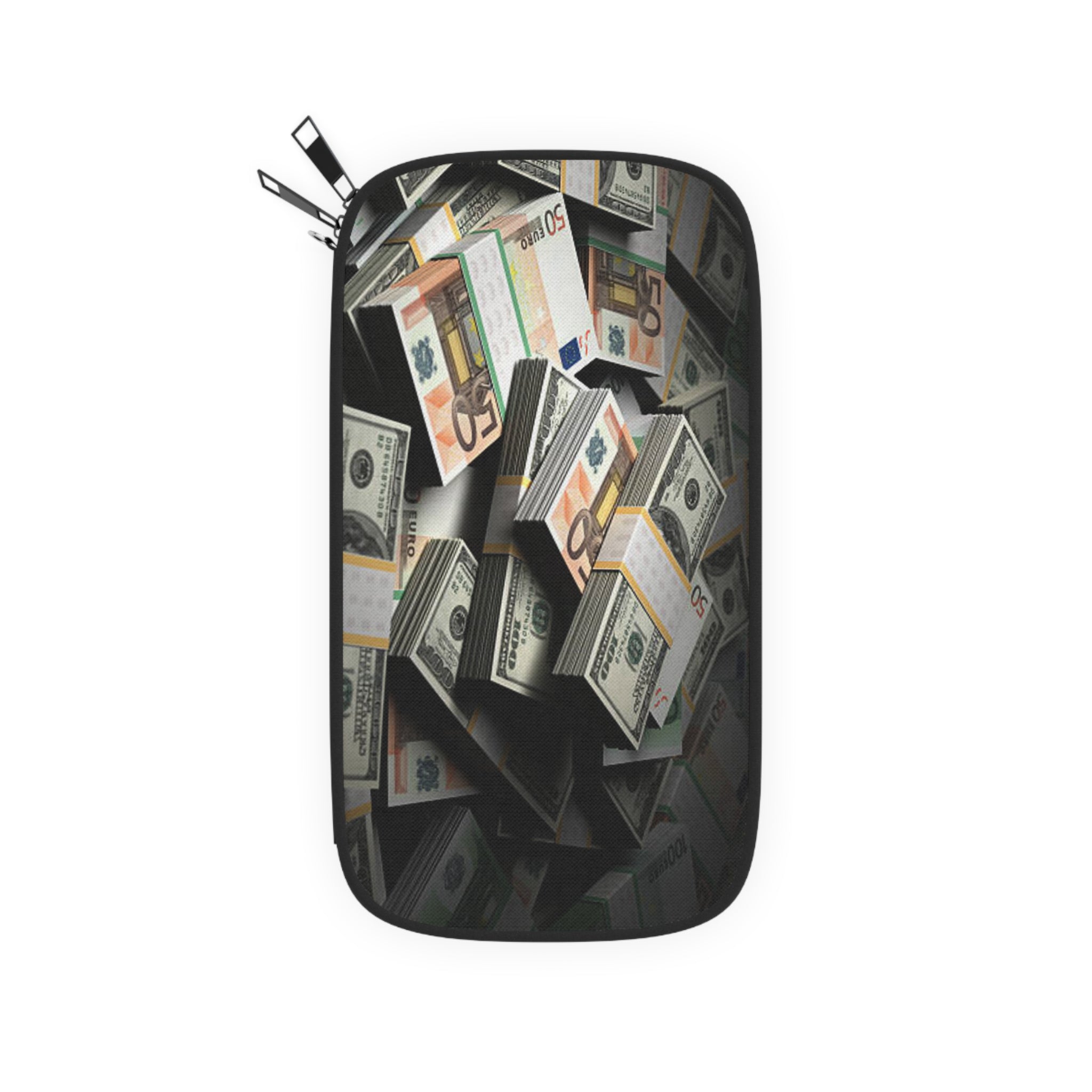 Stacks of Cash Passport Wallet | Money Print Travel Organizer
