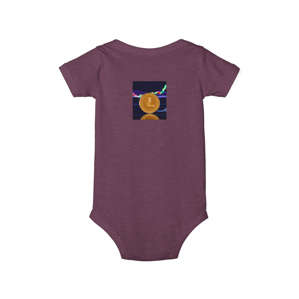 Litecoin Coin Graphic Infant Onesie | Cryptocurrency Baby Bodysuit