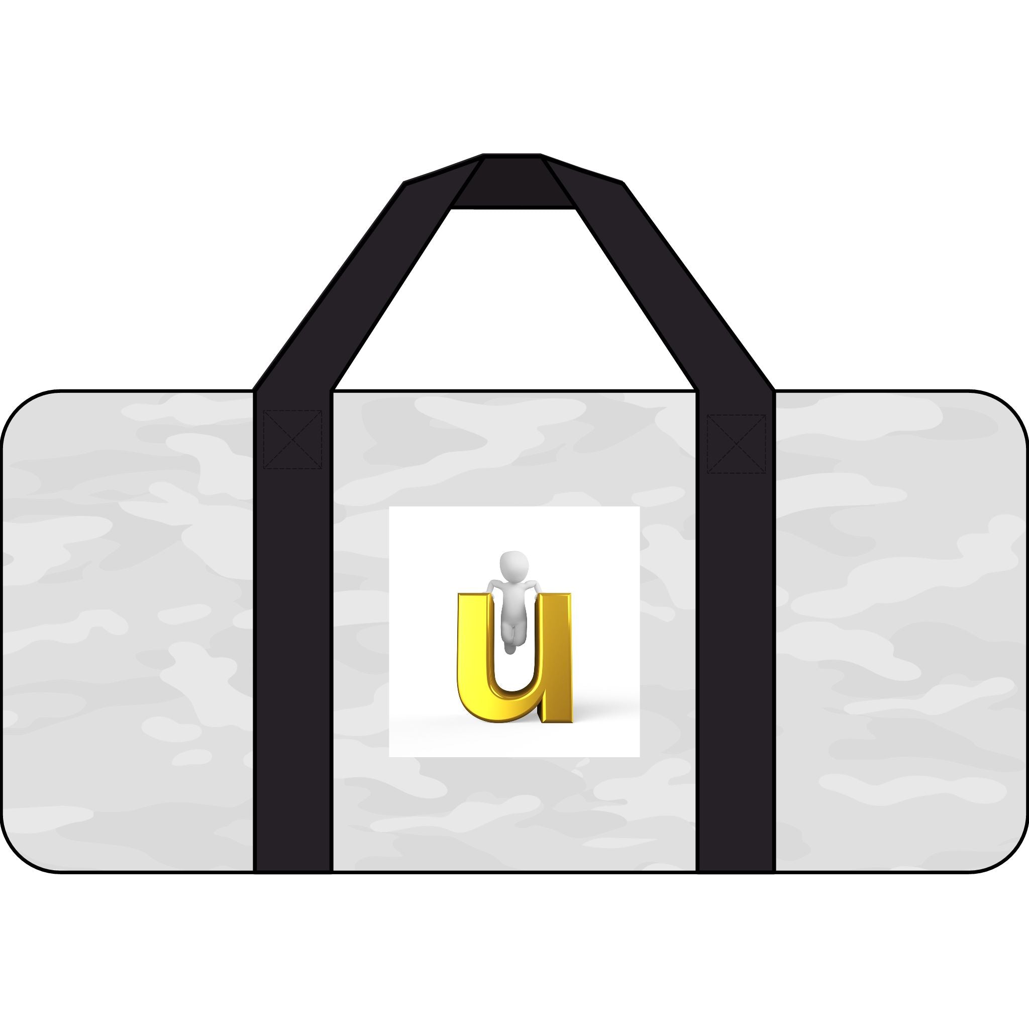 Yellow 3D Letter U Logo Tripper Duffel Bag | Checker or Camo Strap