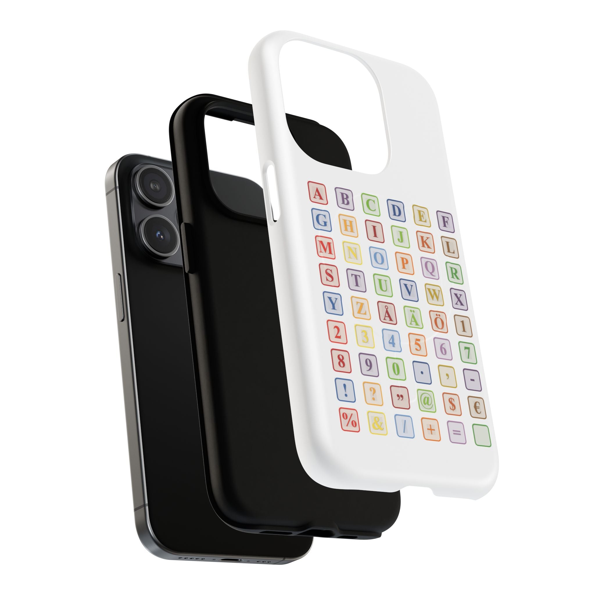 Alphabet Blocks Phone Case | Magnetic Tough Case, Colorful Letter Grid