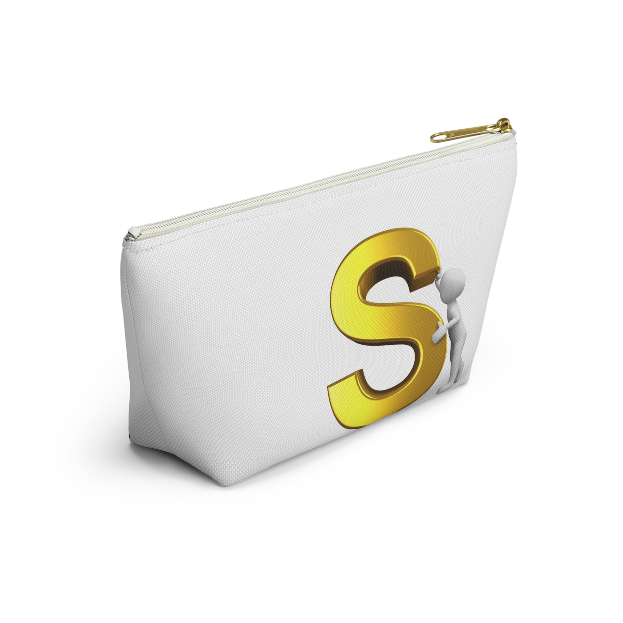 Gold Letter S Monogram Accessory Pouch