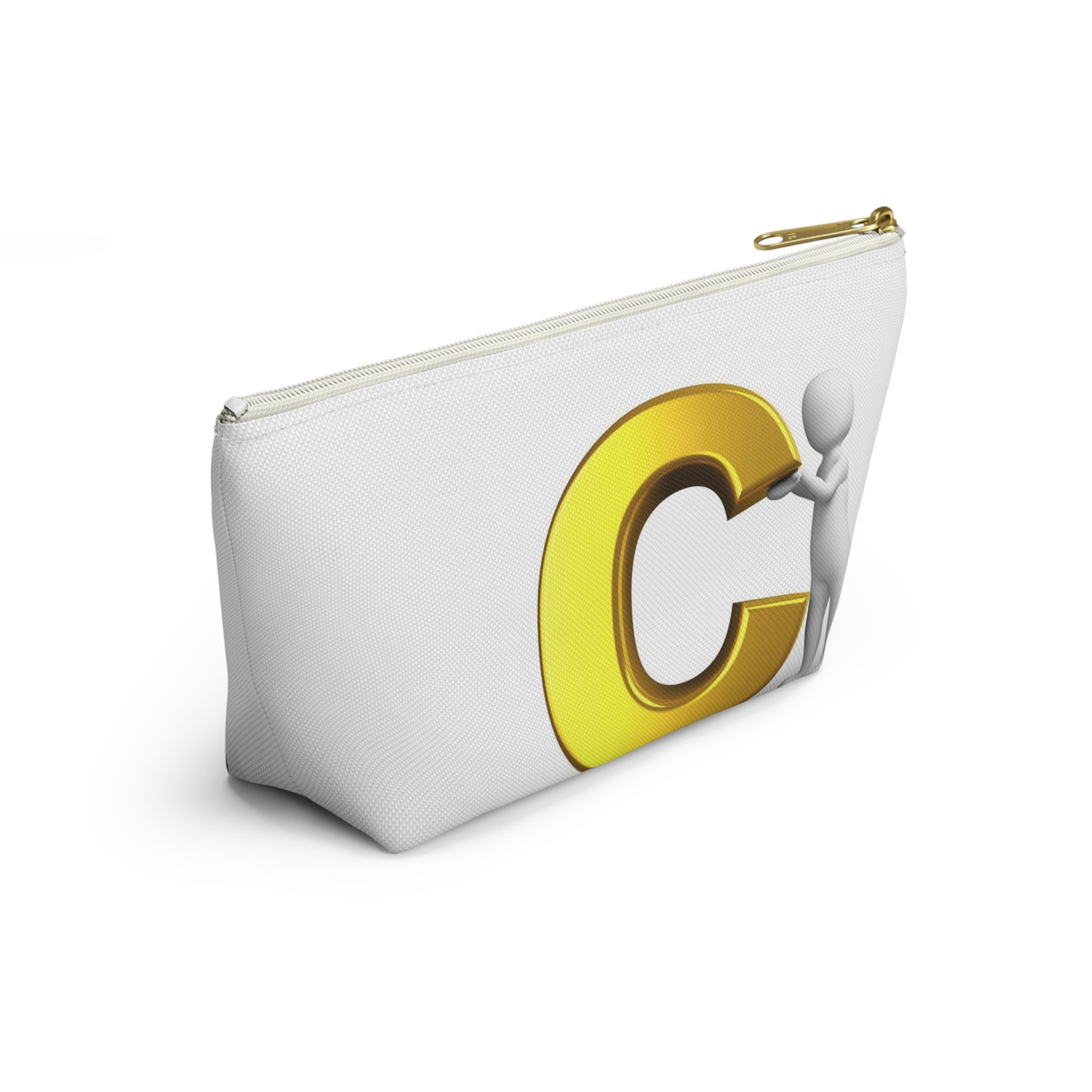 Gold Letter C with Figure Accessory Pouch
