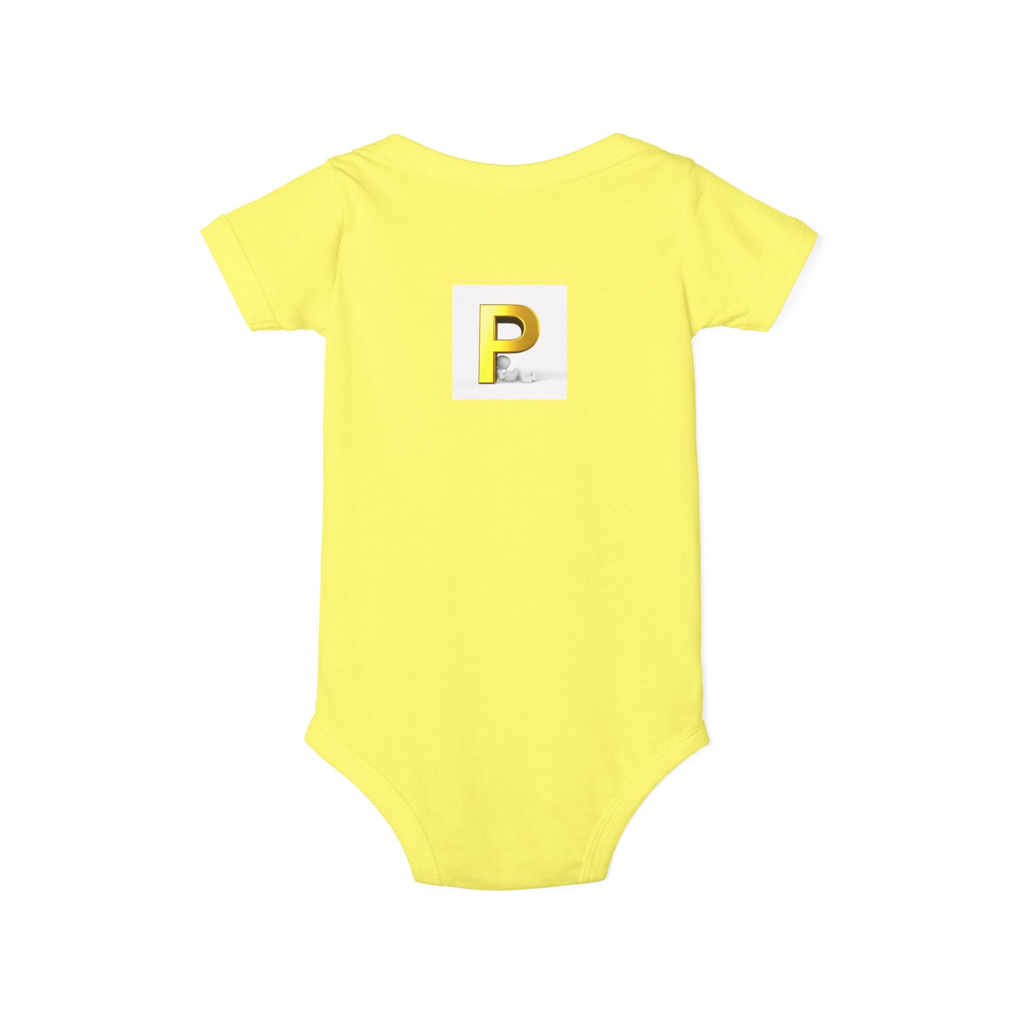 Gold Letter P Monogram Infant One Piece | Baby Bodysuit Initial