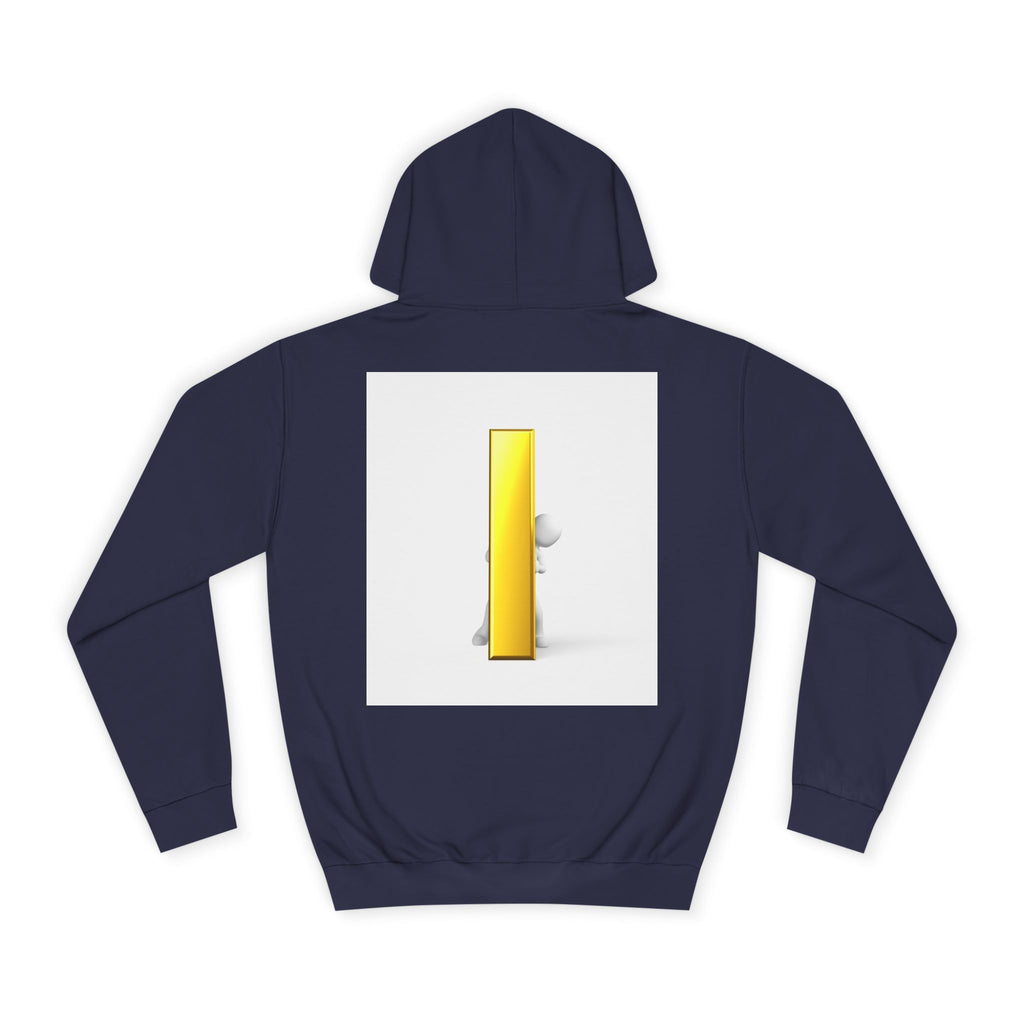 Gold Letter i Character Hoodie | Minimalist 3D Column Illustration