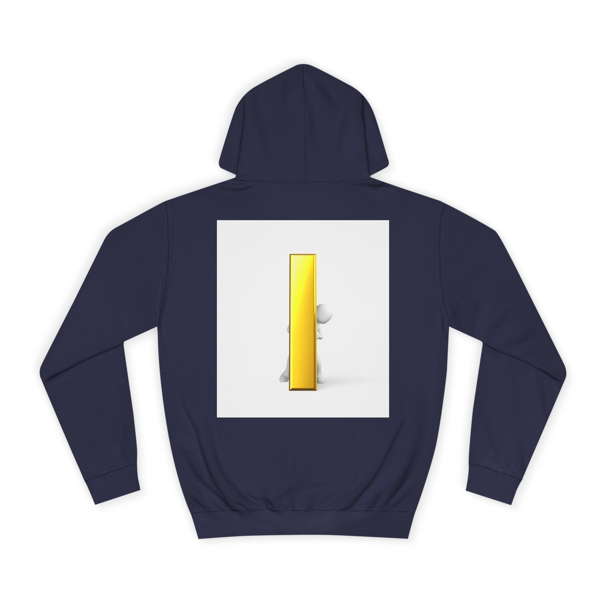 Gold Letter i Character Hoodie | Minimalist 3D Column Illustration
