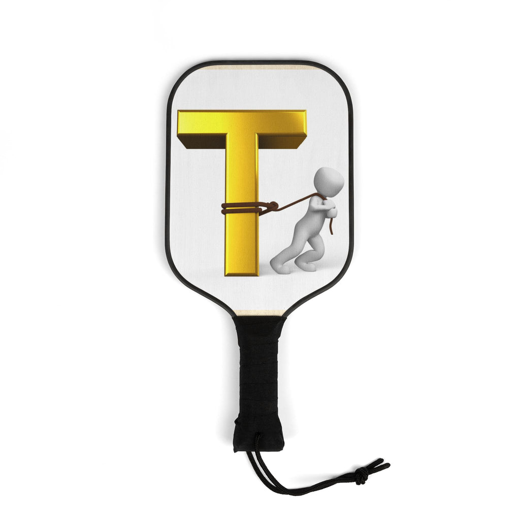 Pulling Letter T Pickleball Paddle Kit | Pickleball Set, Novelty Initial Design