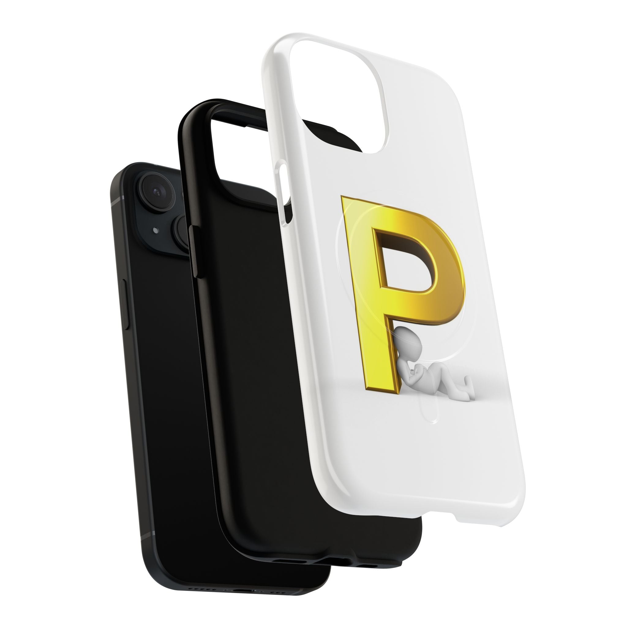 Gold Letter P Monogram Phone Case | Tough Magnetic Case