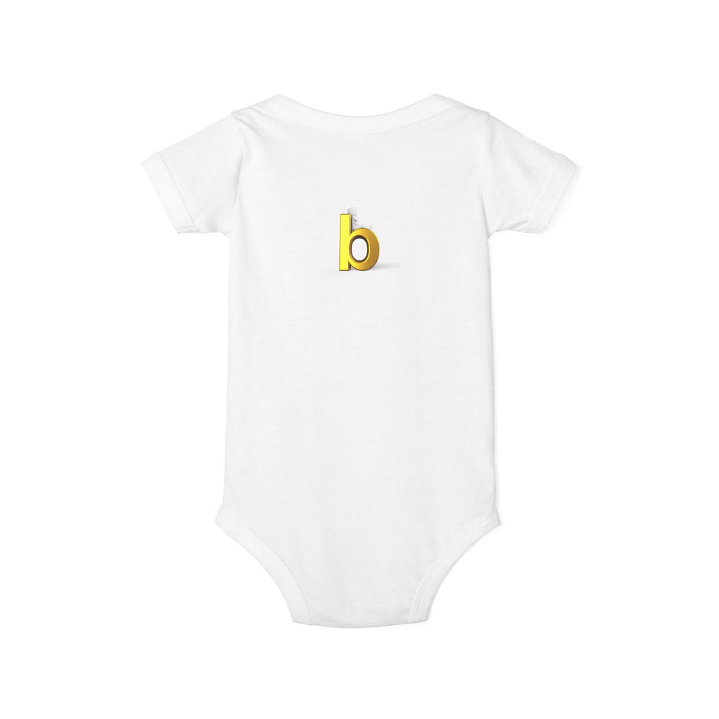 Yellow Lowercase b Infant Onesie | Baby Bodysuit