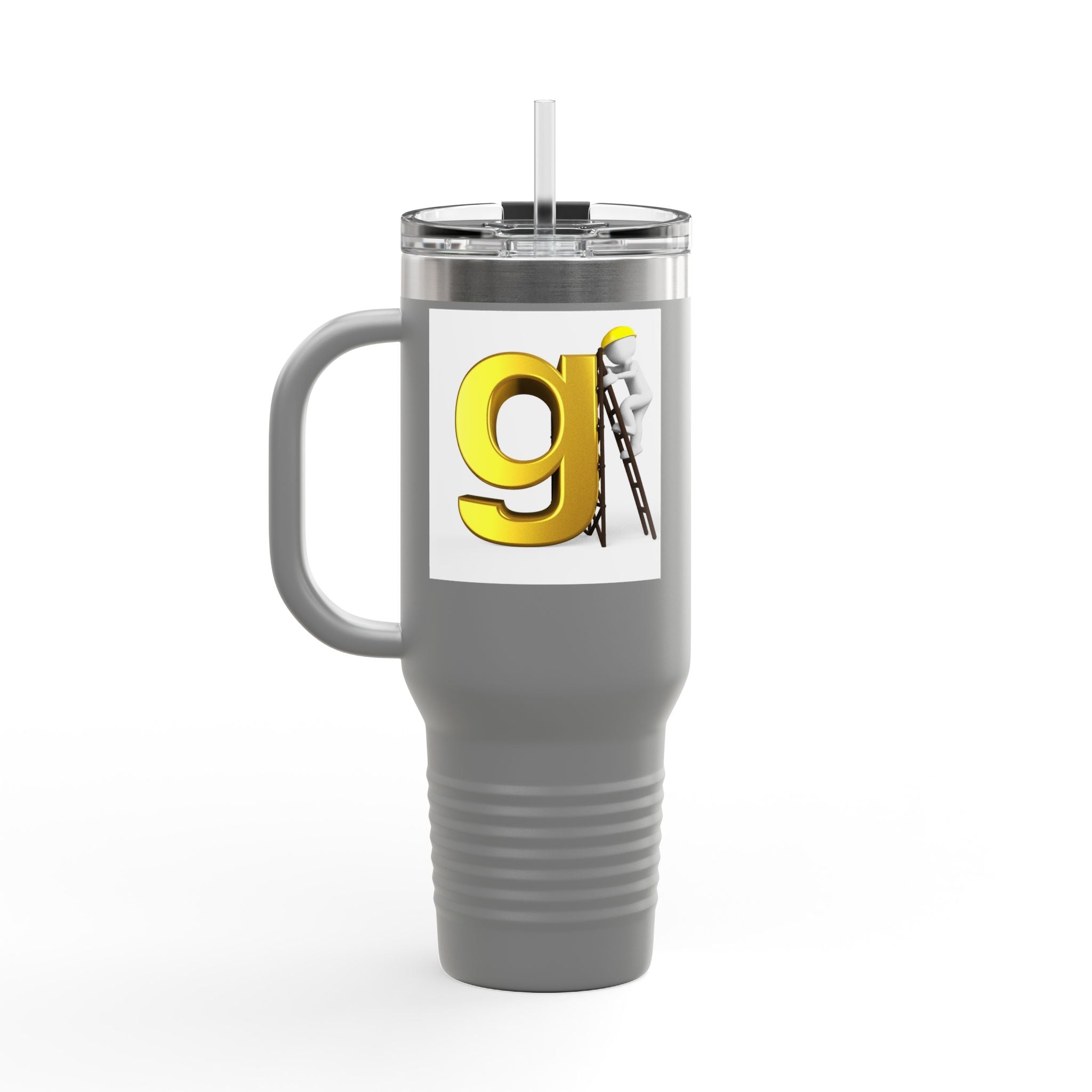 Yellow Letter G Monogram Travel Mug | 40oz Insulated Tumbler