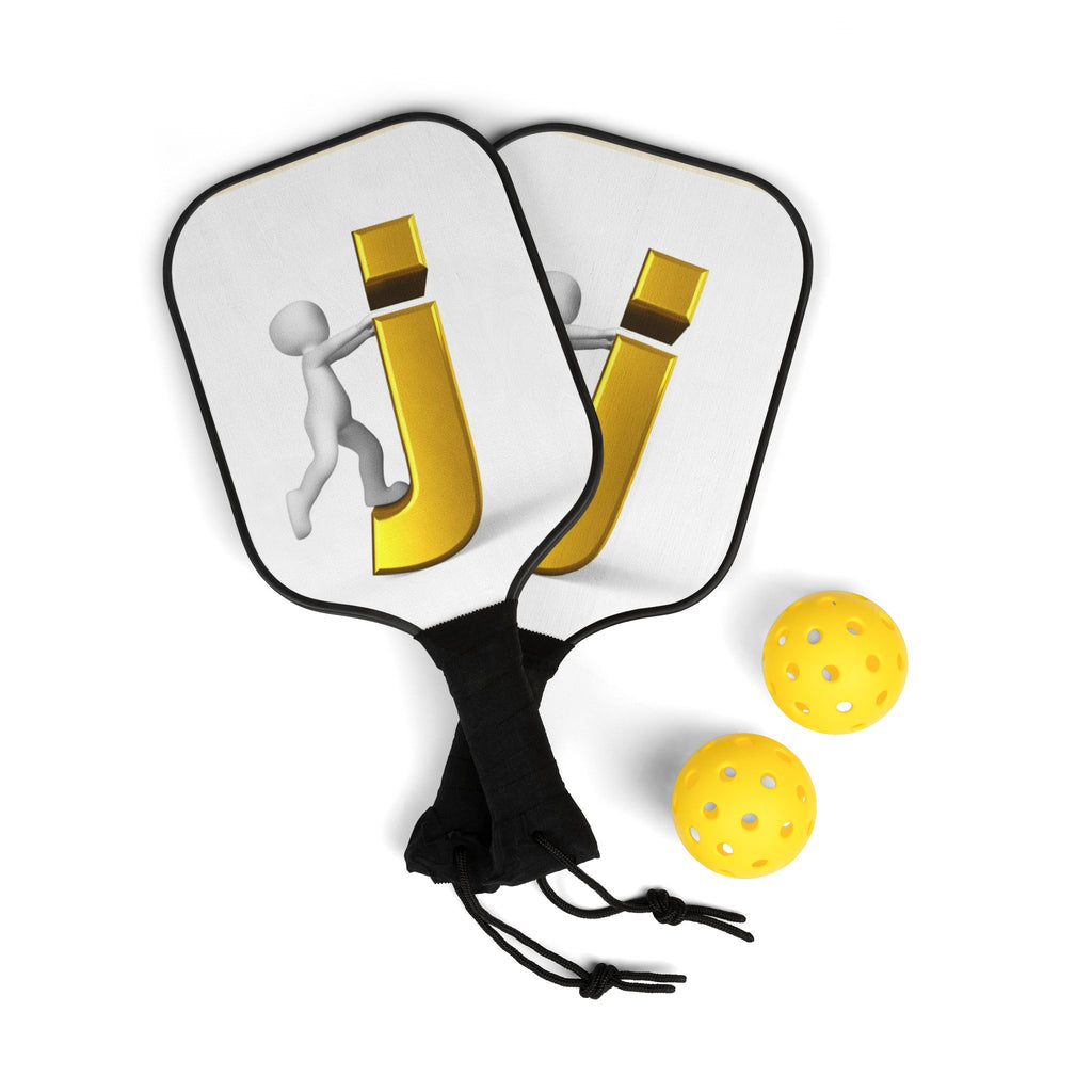 Gold Letter J Pickleball Paddle