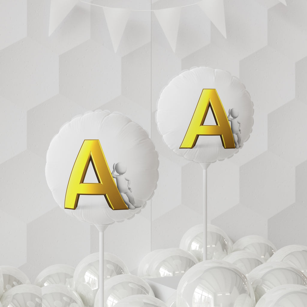 Gold Letter A Balloon Round Balloon | 11-inch Heart or Round