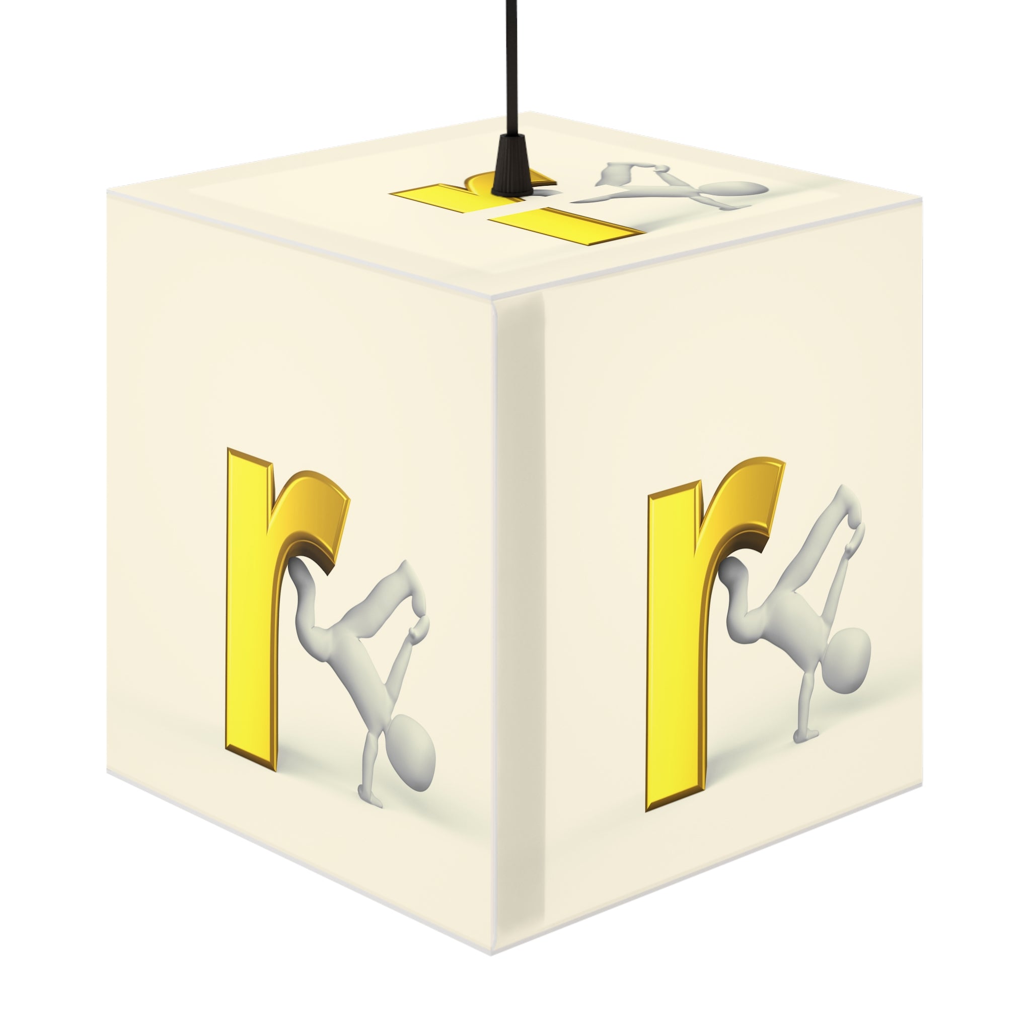 3D Gold Letter R Figure Light Cube Lamp | Alphabet Night Light