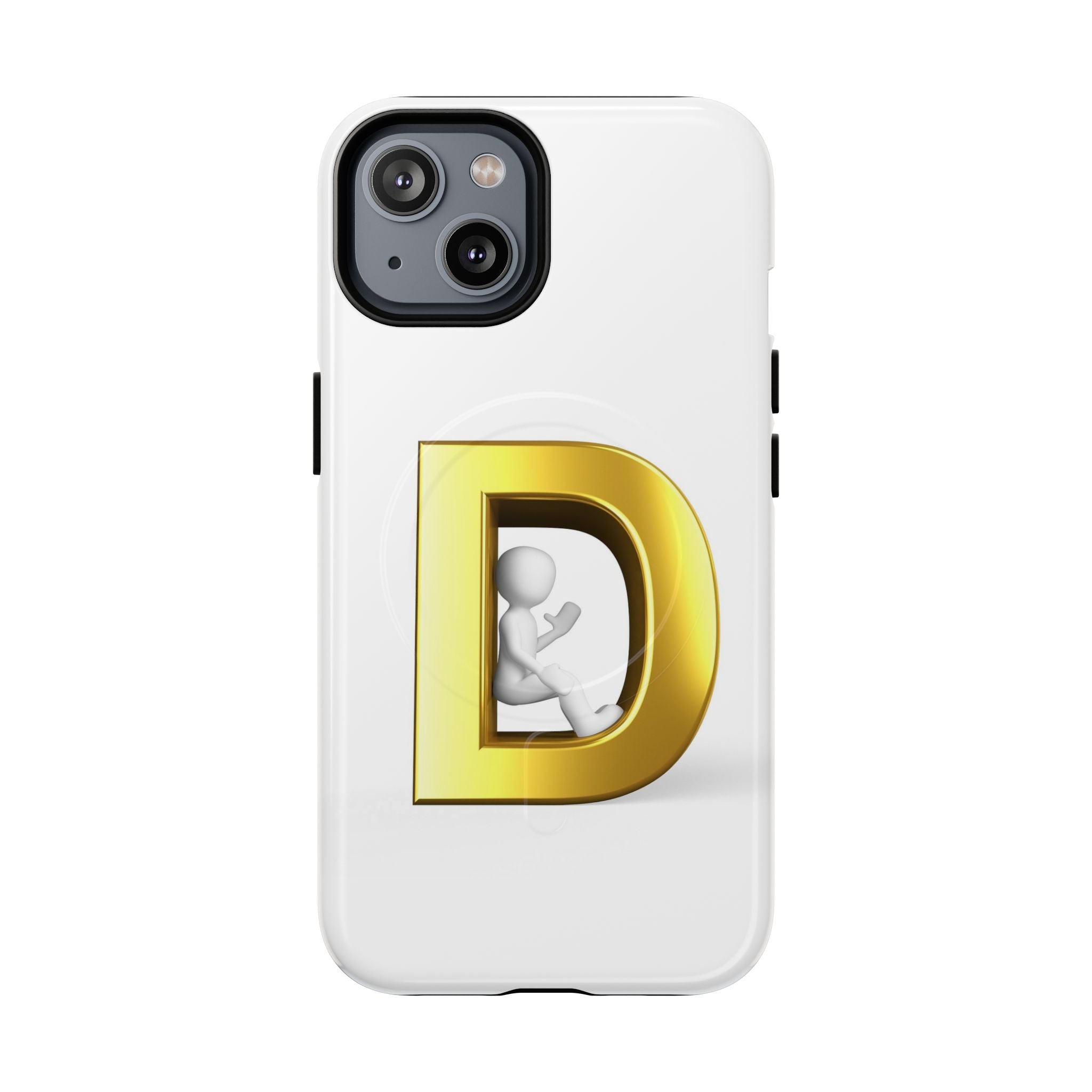 Coque de téléphone à monogramme lettre D or | Coque magnétique résistante