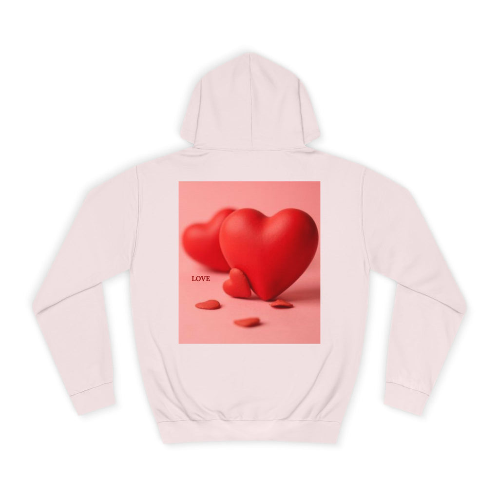 Cute 3D Heart Illustration Hoodie | Love Graphic Pullover