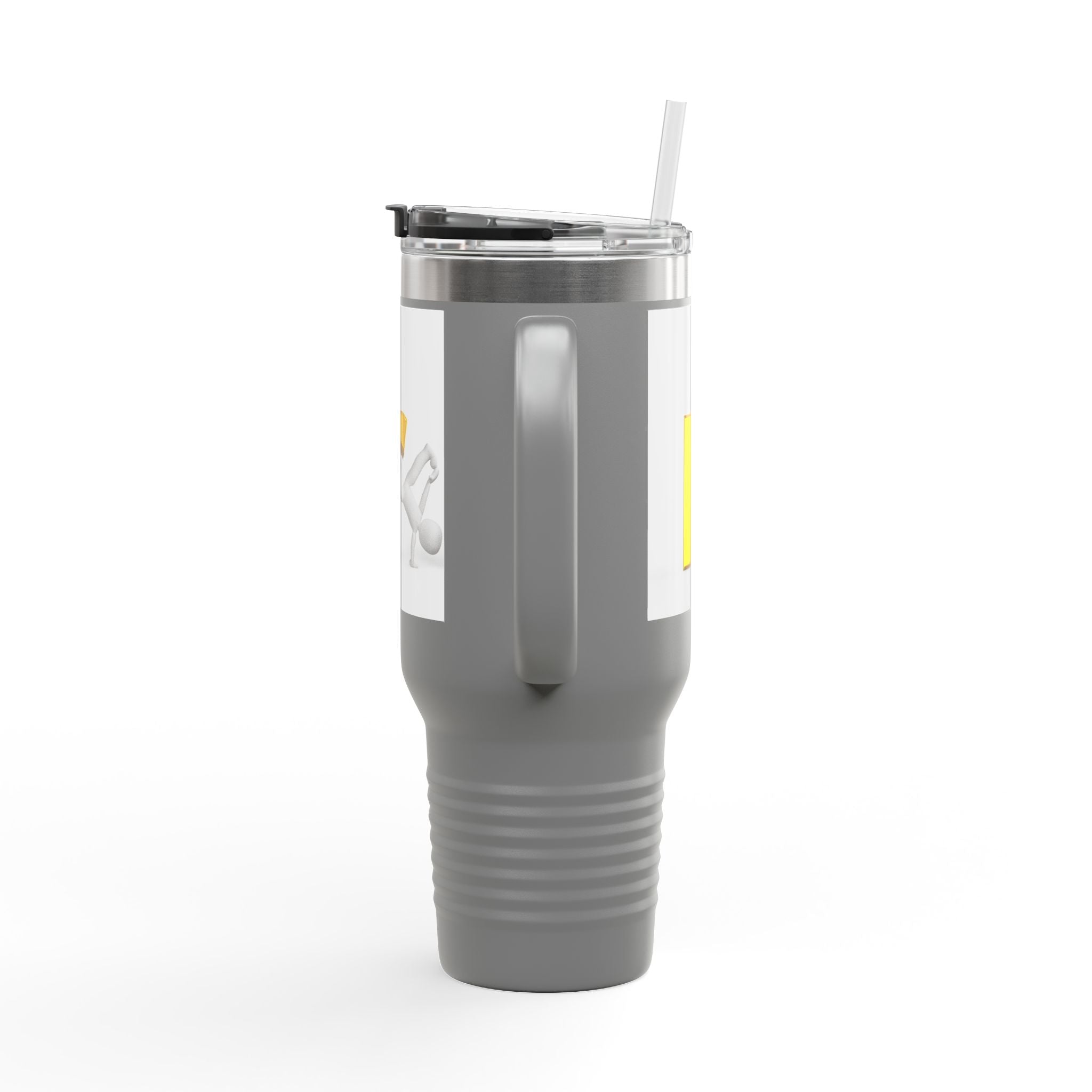 Yellow Letter R Character Travel Mug | 40oz Insulated Tumbler