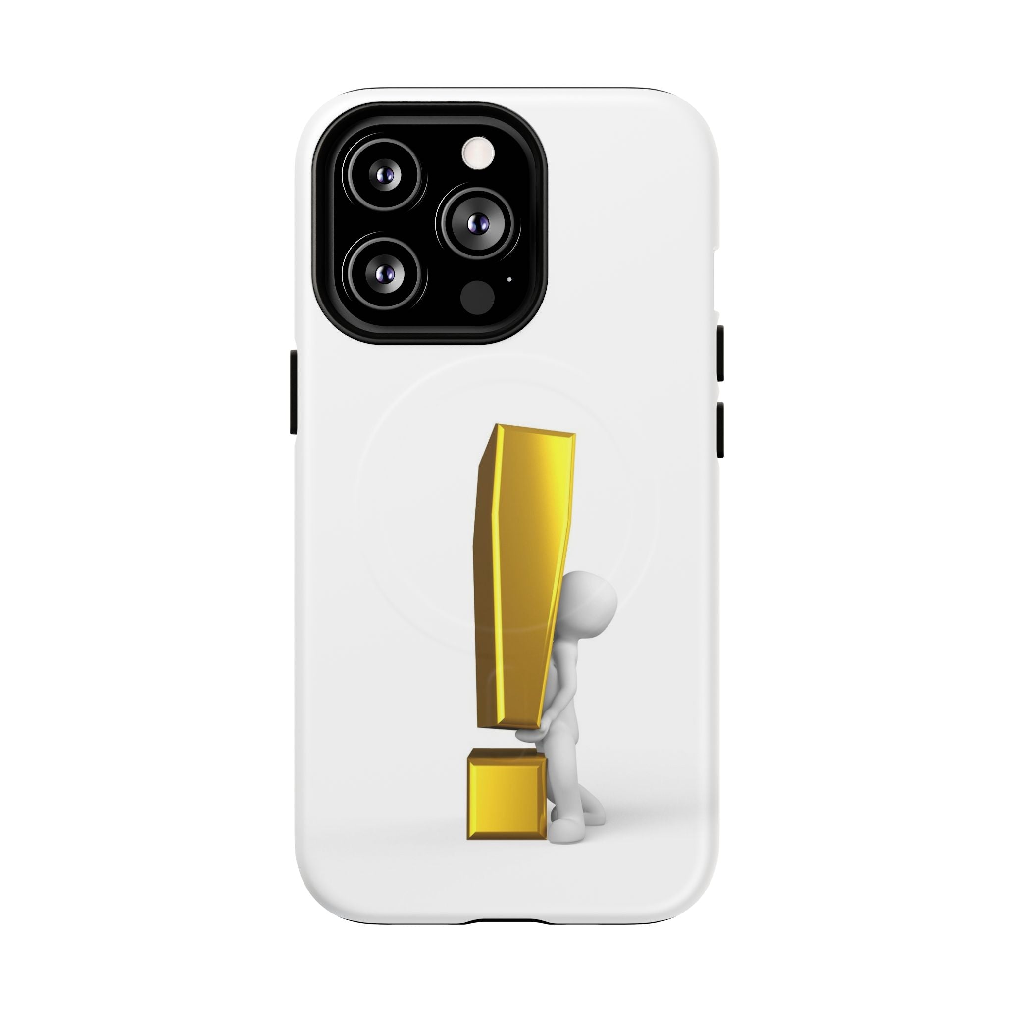 Coque de téléphone aimantée robuste Point d'exclamation doré