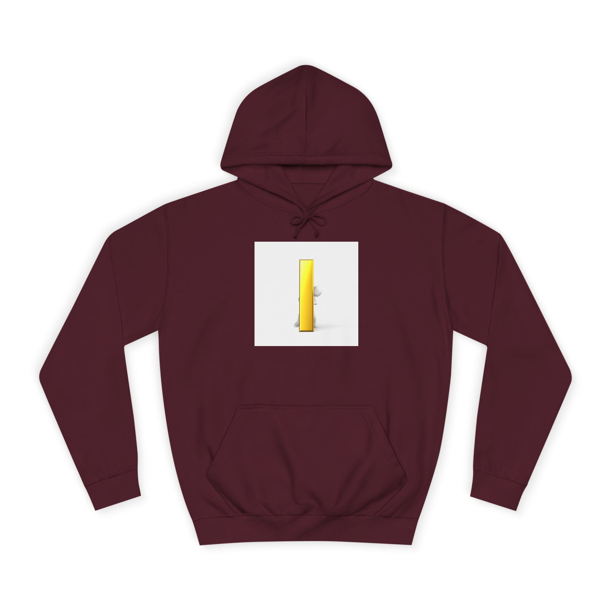 Gold Letter i Character Hoodie | Minimalist 3D Column Illustration