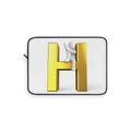 Gold 3D Letter H with Climbing Figure Laptop Sleeve | Monogram H
