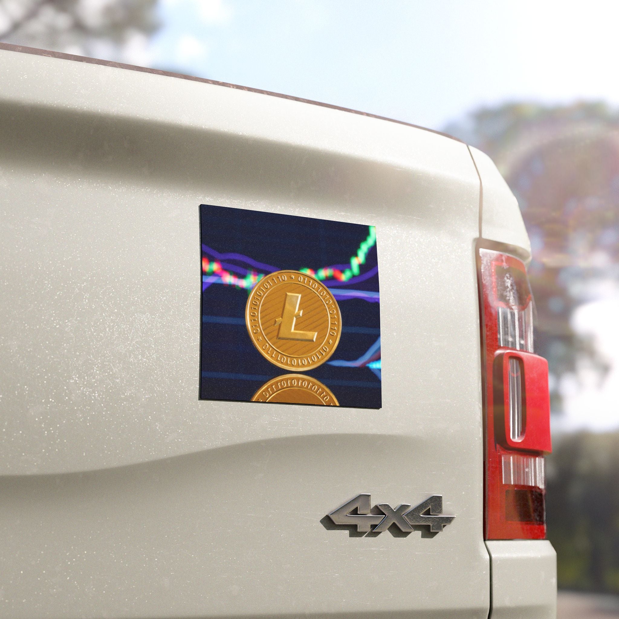 Litecoin Coin Crypto Design Car Magnet | Cryptocurrency Logo Magnet