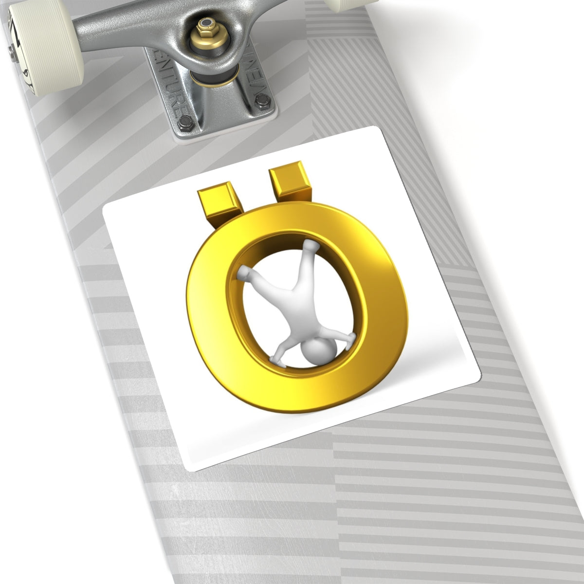 Gold Ö Letter with Figure sticker | Kiss-Cut Stickers