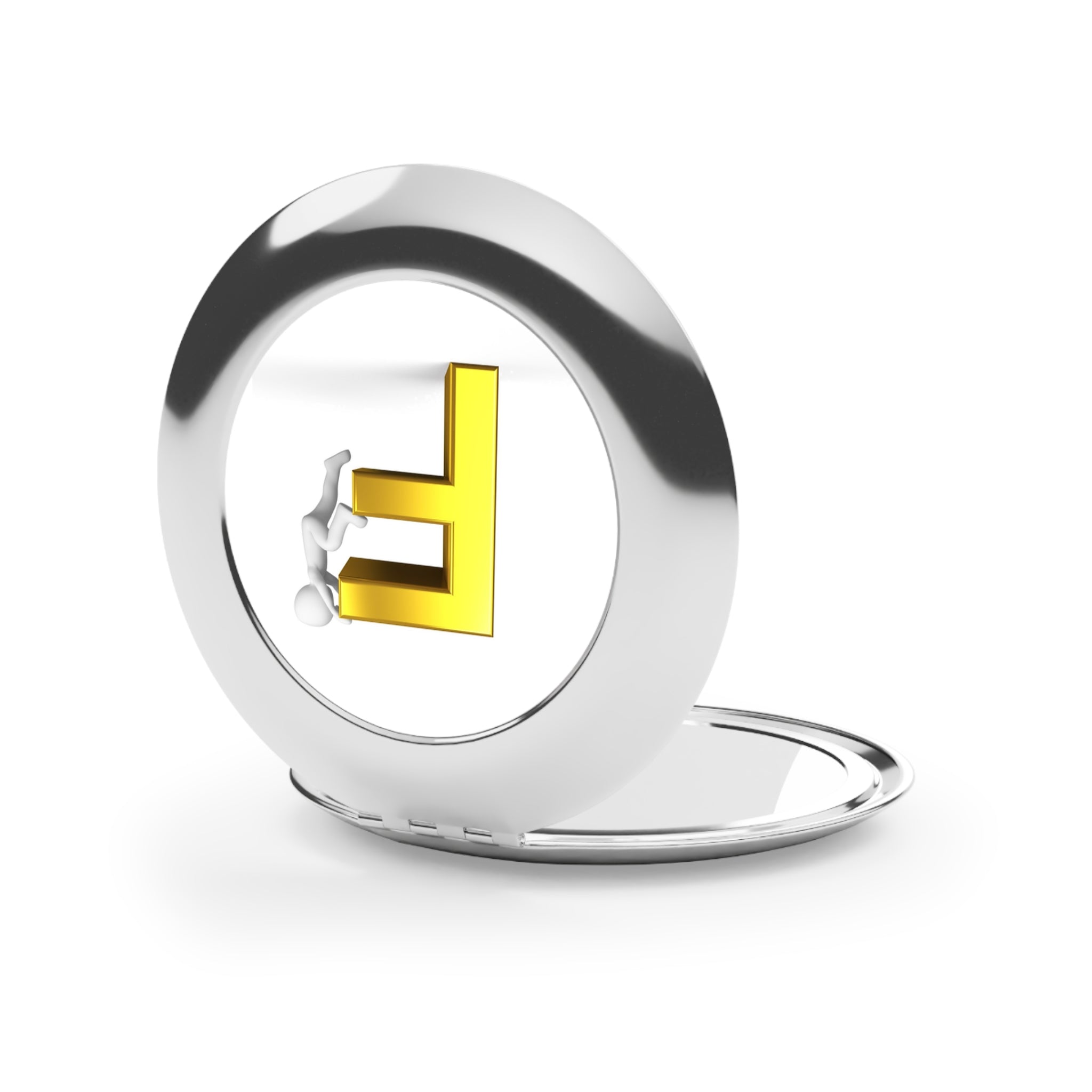 Climbing Letter F Compact Travel Mirror | Monogram Initial Makeup Mirror