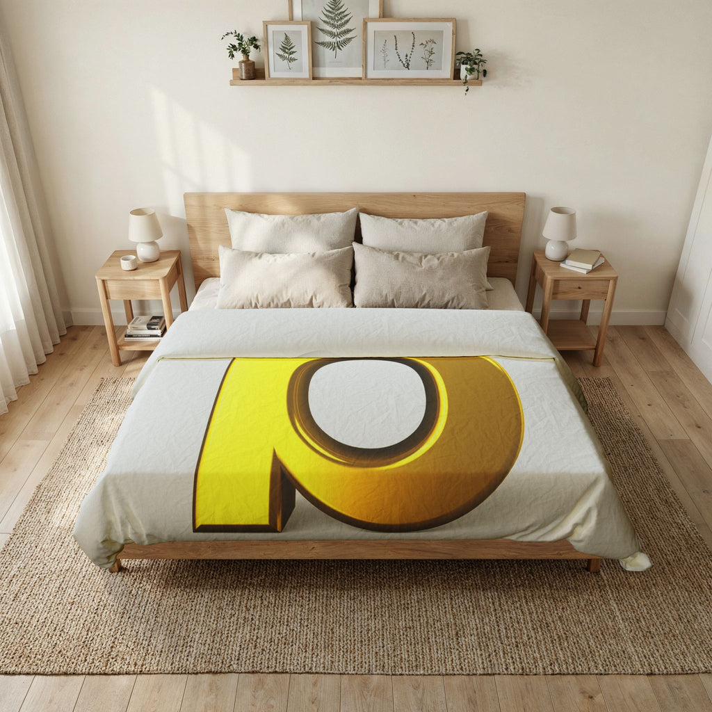 Gold Letter B duvet cover | Monogram initial bedding