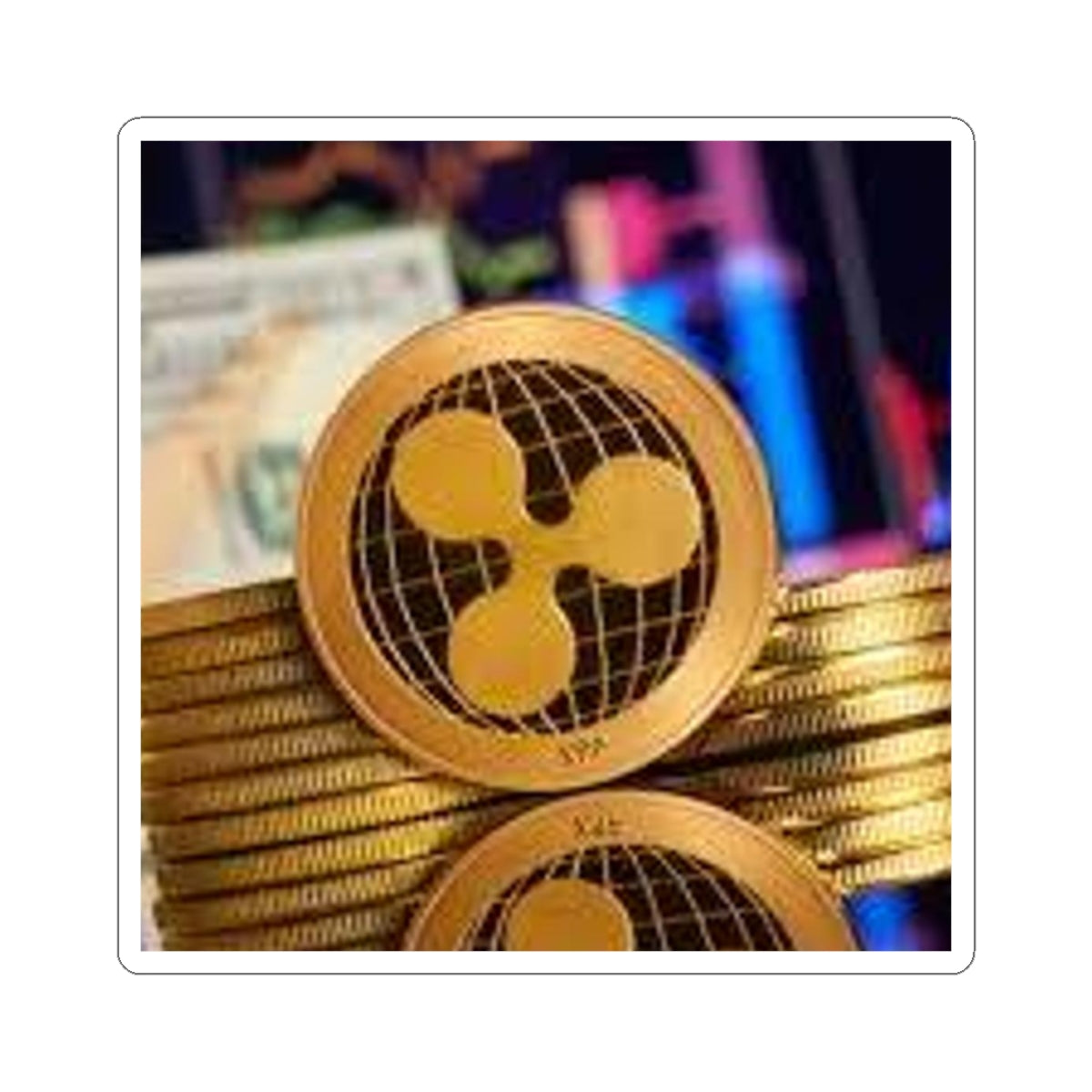 Autocollant crypto Ripple | Autocollant prédécoupé, design de cryptomonnaie
