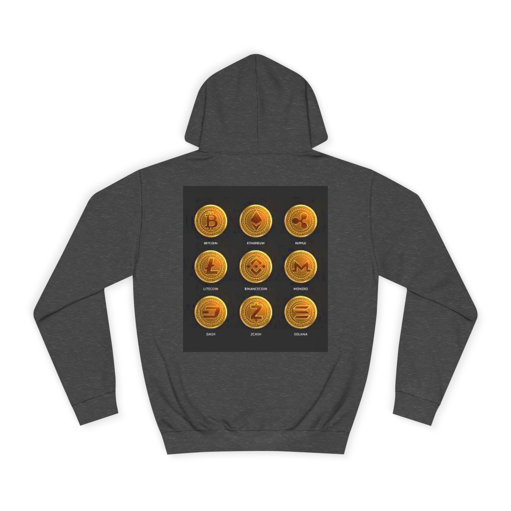 Crypto Coin Icons Hoodie | Bitcoin Ethereum Litecoin Ripple Doge Zcash Monero