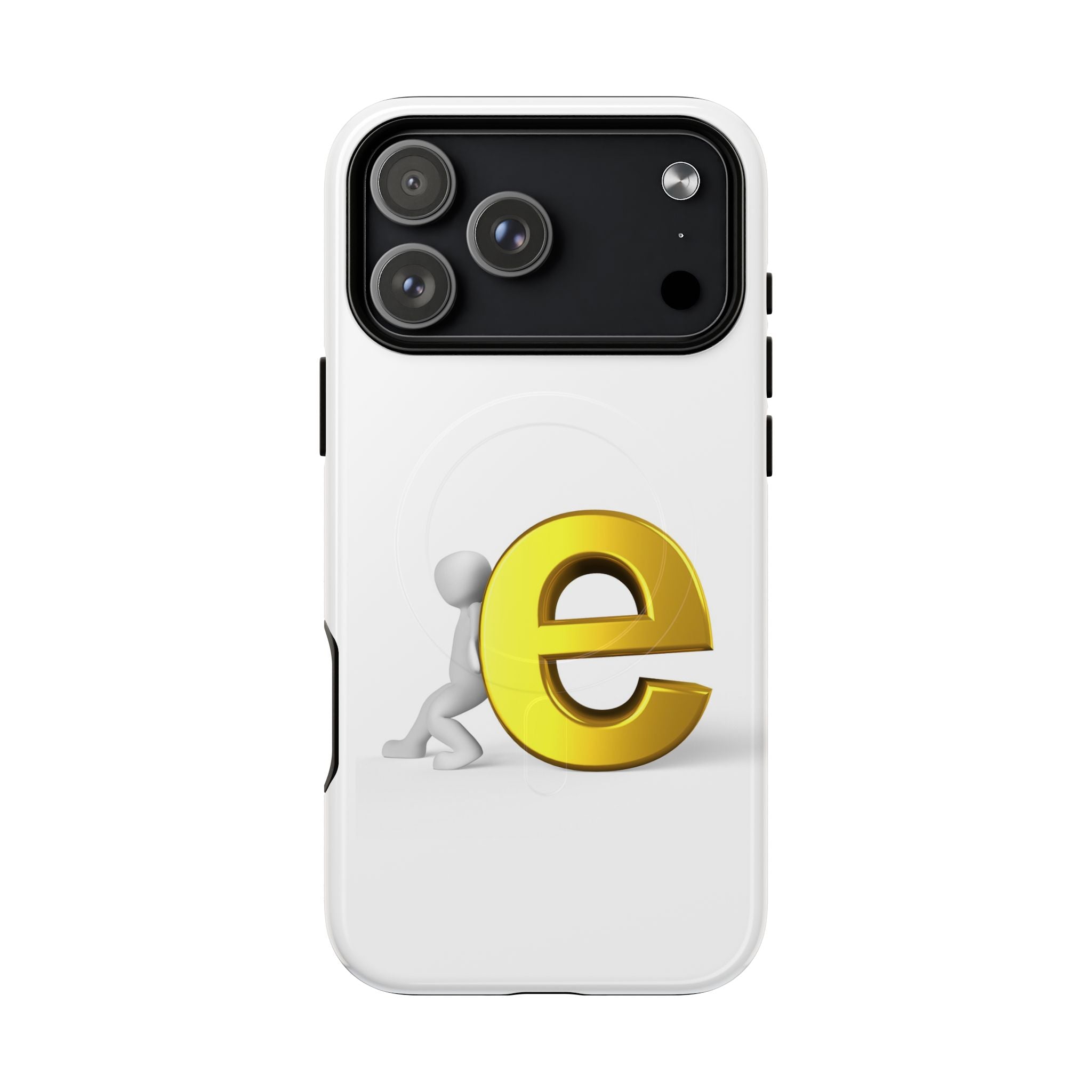 3D Gold Letter E Phone Case | Tough Magnetic Case