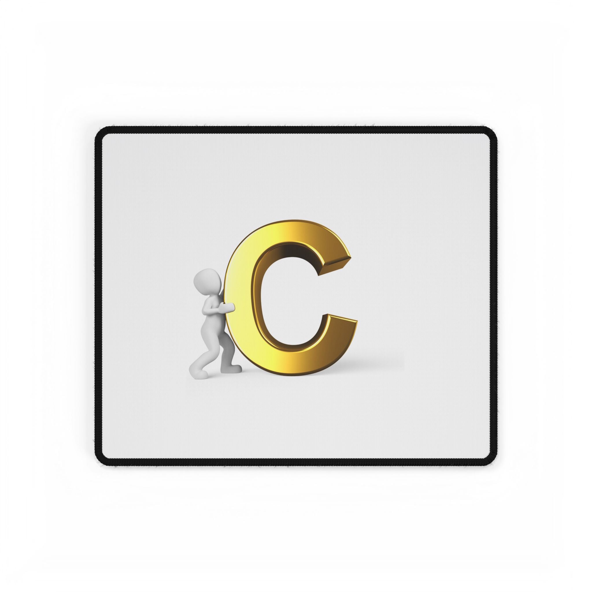 Golden Letter C desk mat | Initial C mouse pad desk mat