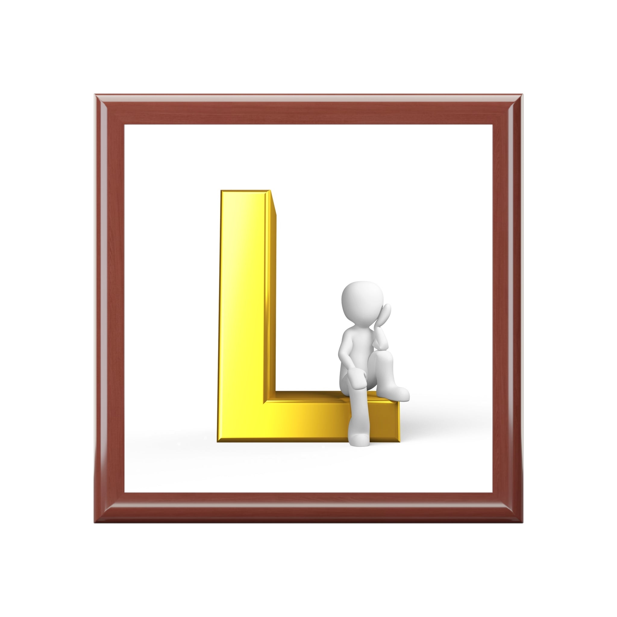 Gold Letter L monogram Jewelry Box | Initial L Keepsake Box