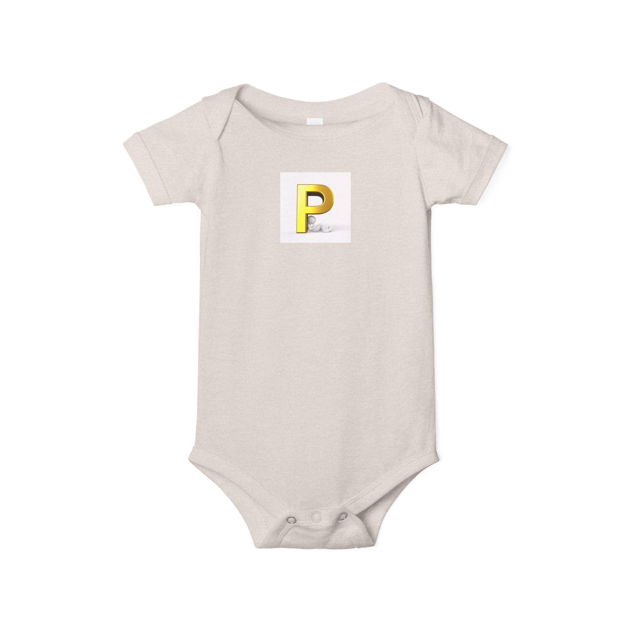Body de bébé monogramme lettre P dorée | Grenouillère initiale
