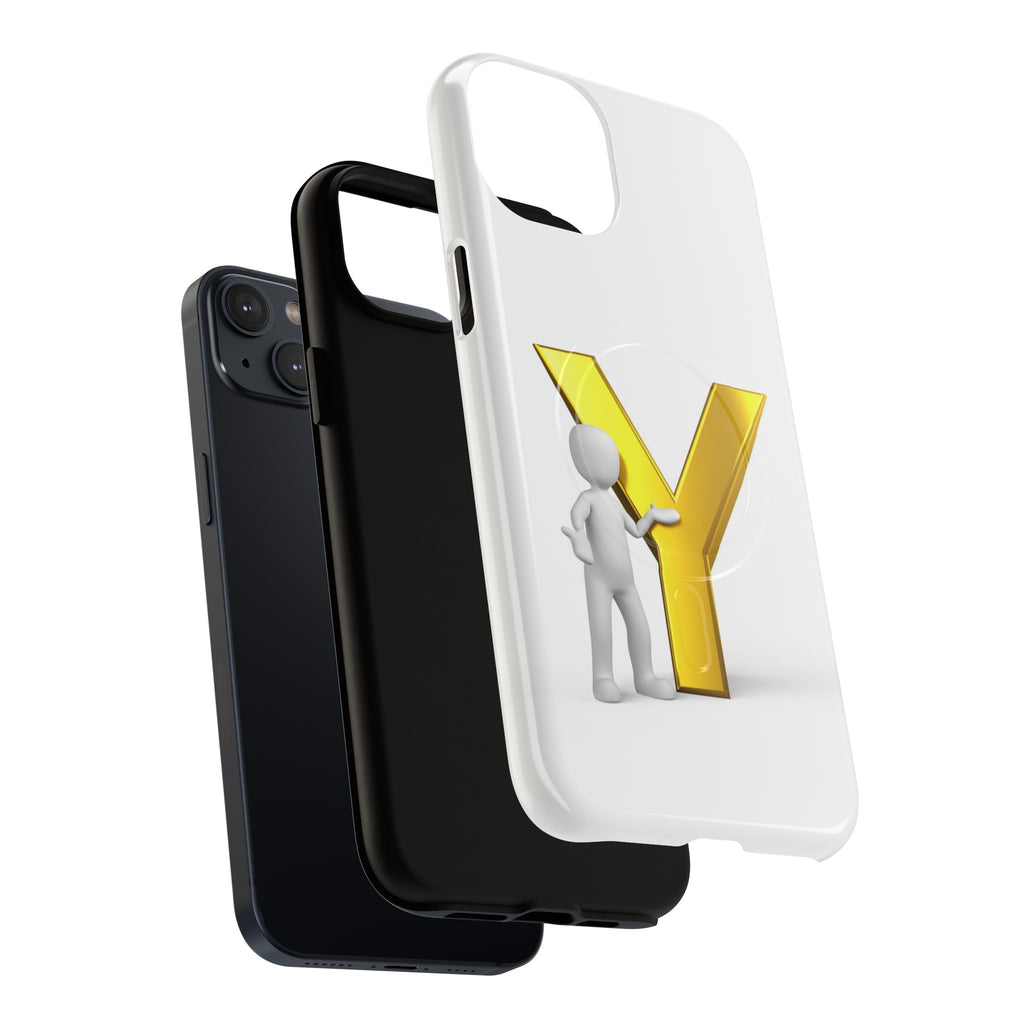 Gold Letter Y Phone Case | Monogram iPhone Magnetic Case