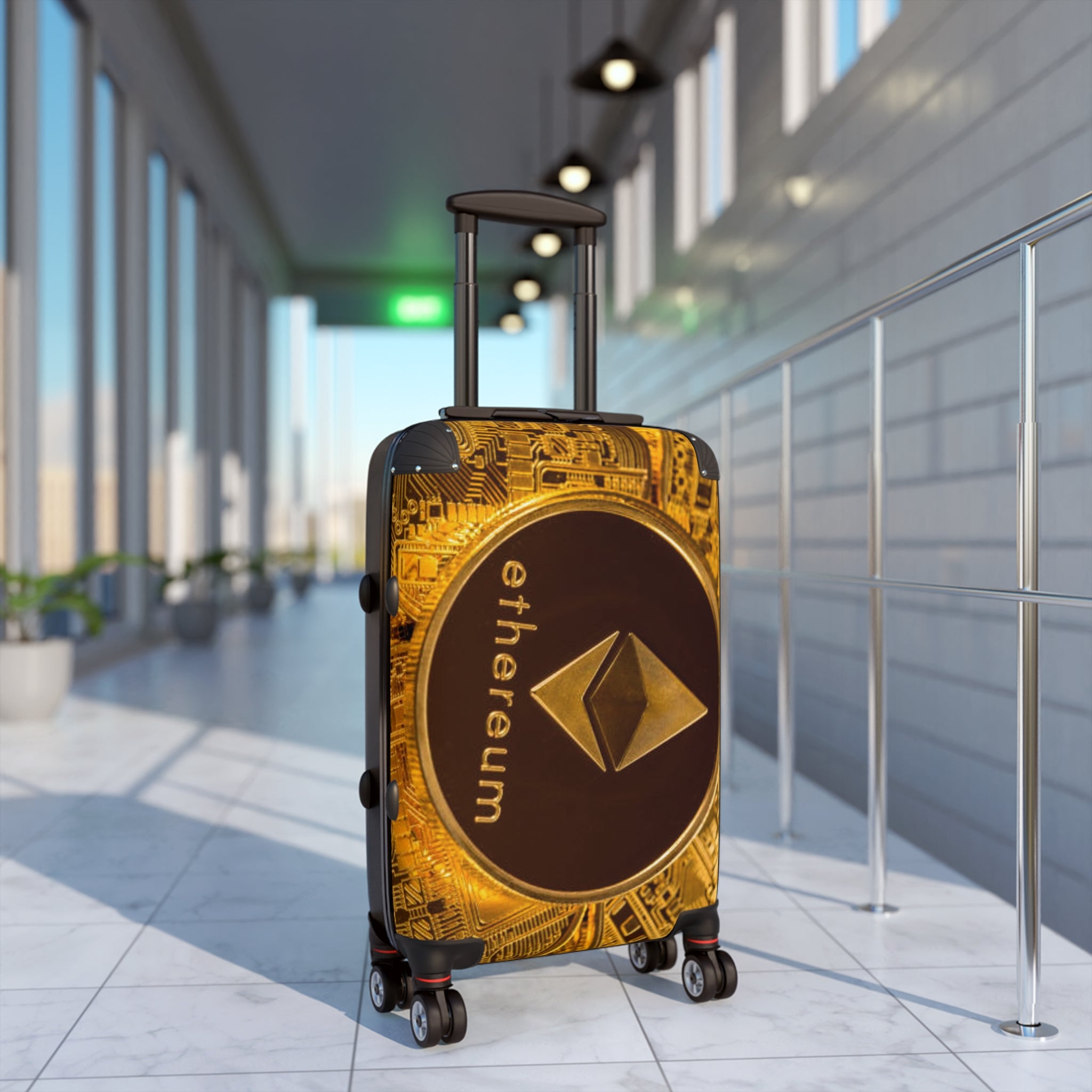 Ethereum Coin Suitcase | Crypto Logo Travel Luggage