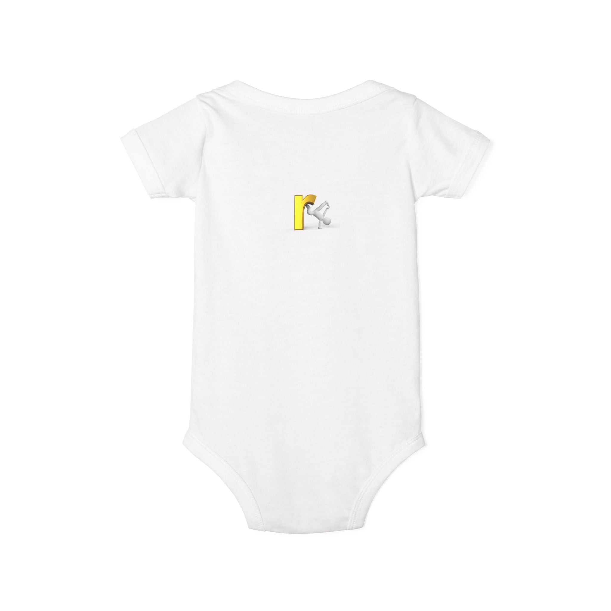 Yellow Letter R Monogram Baby Onesie | Infant Jersey One Piece