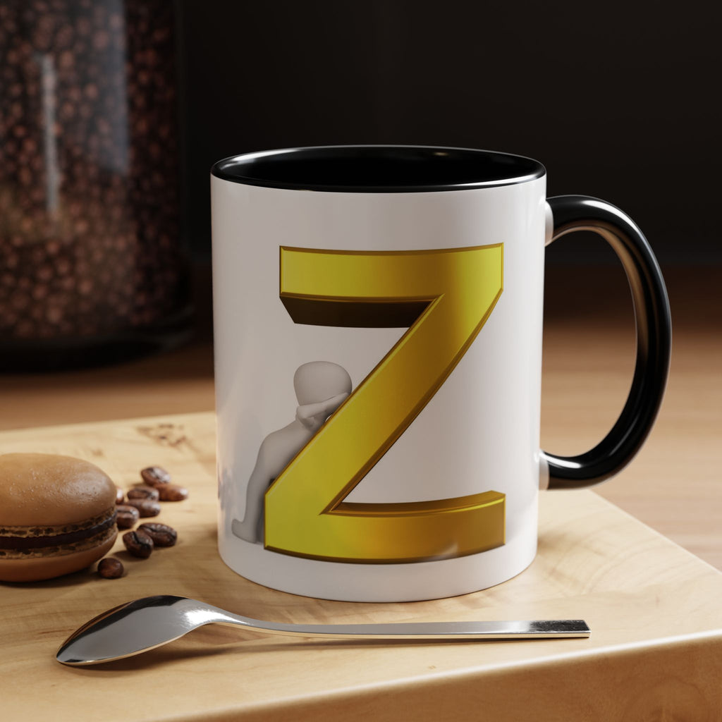 Gold Buchstabe Z Tasse | Akzent Kaffeetasse 11oz 15oz
