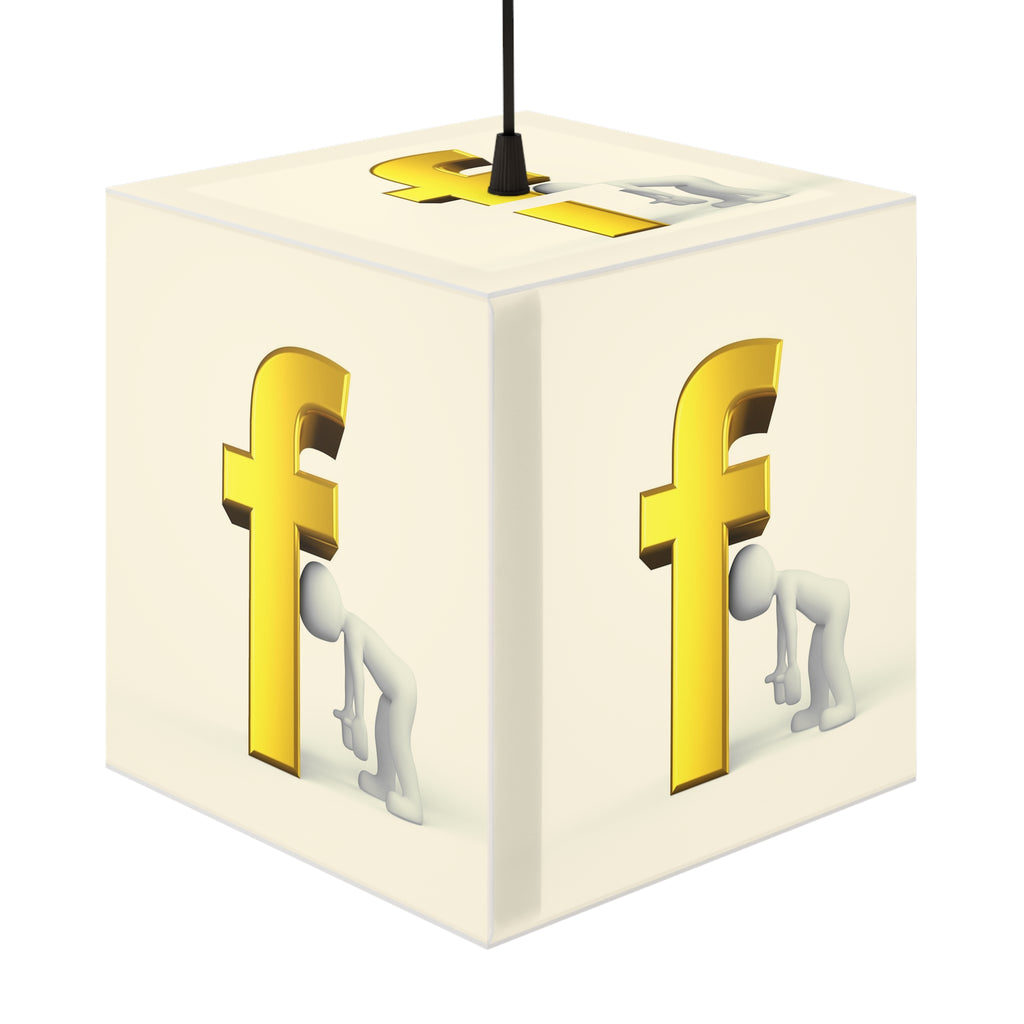 Golden Letter F Cube Lamp | Decor Light