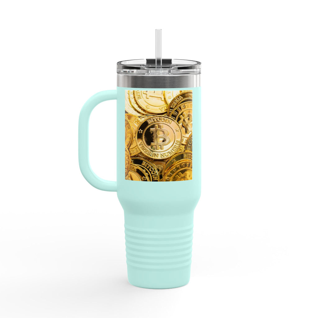 Bitcoin Coin Pattern Travel Mug | 40 oz Insulated Tumbler