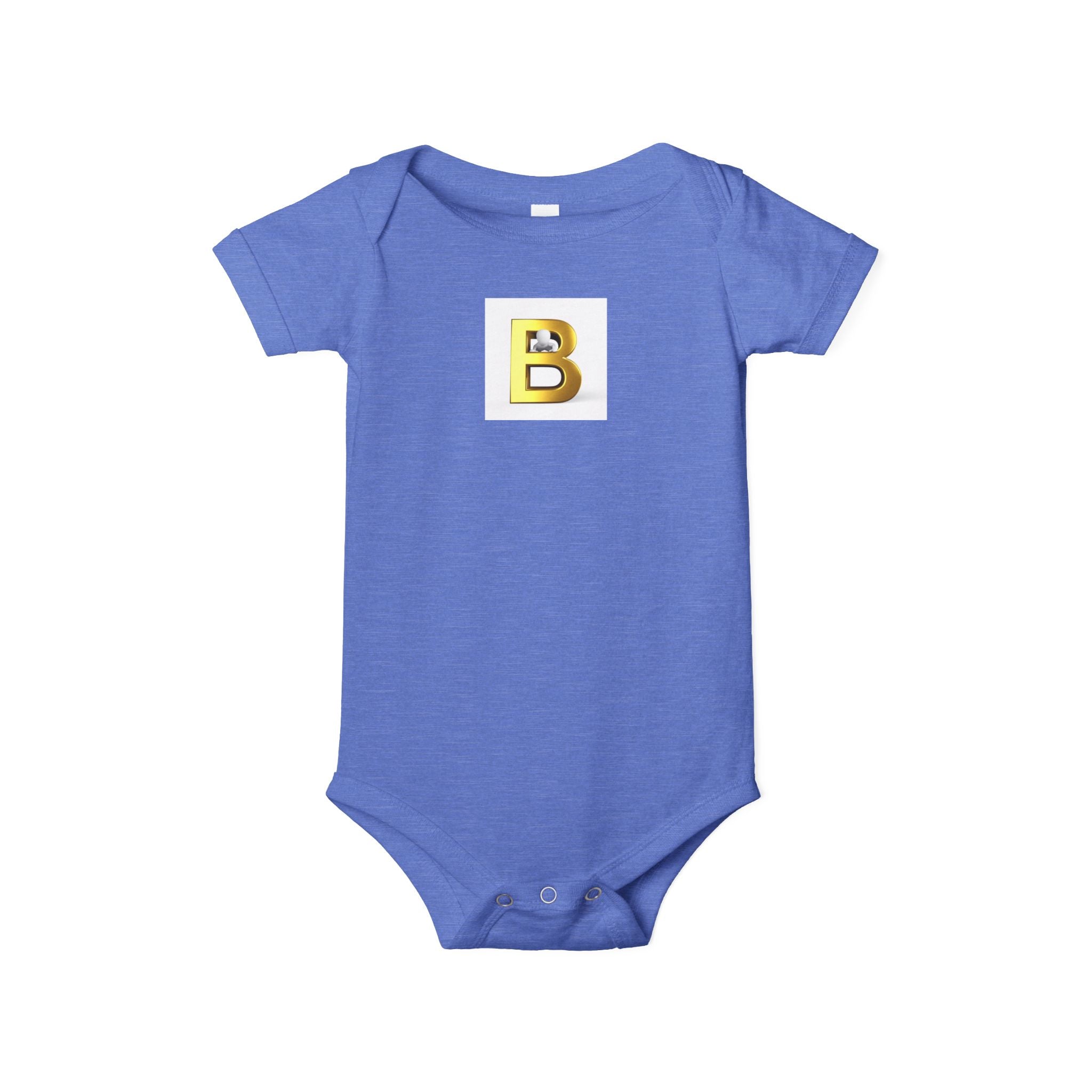 Body de bébé en jersey avec lettre B dorée | Combinaison une pièce pour nourrisson