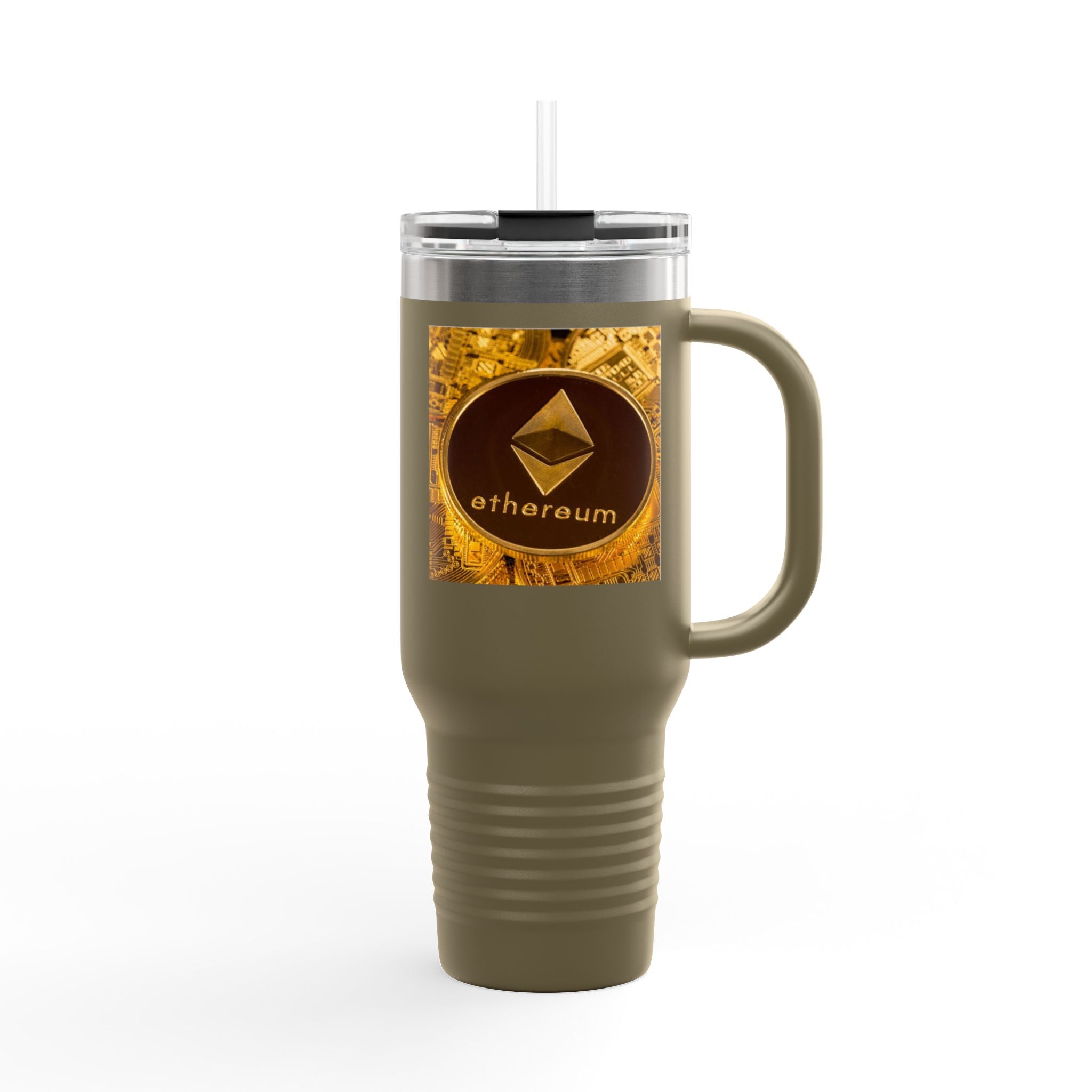 Ethereum Coin Design 40oz Travel Mug | Crypto Logo Insulated Tumbler