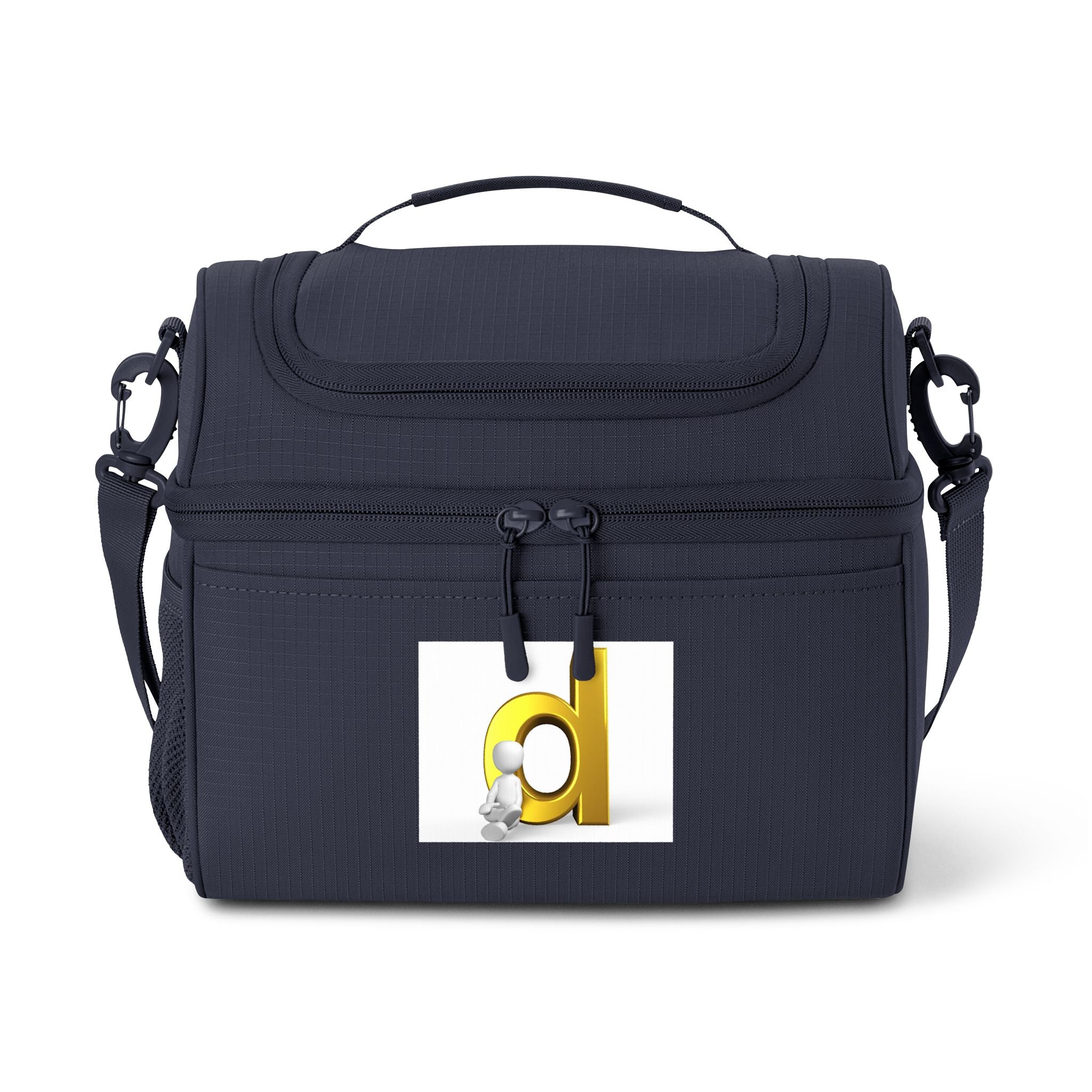 Gold Letter D Initial Cooler Bag | Monogram Lunch Tote, Personalized Letter D