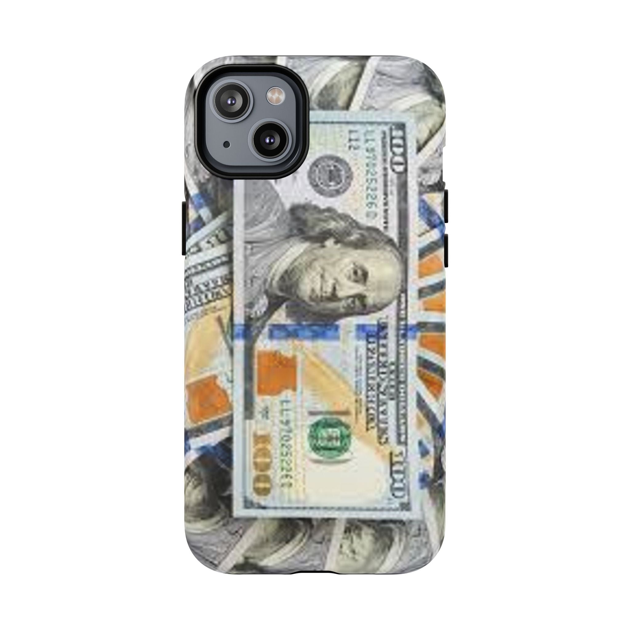 Coque de téléphone Billets de cent dollars | Coque magnétique robuste, motif argent